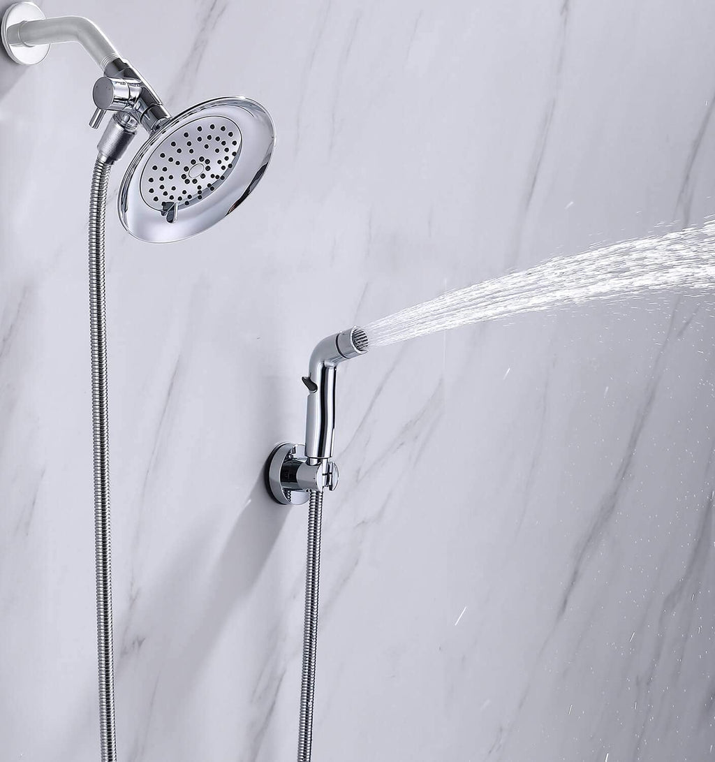 G-Promise 2 Mode Dog Shower Attachment with Extra Long Hose Adhesive Mount