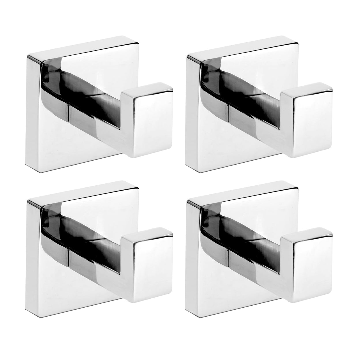 IBosins 4-Pack Towel Hooks Hand Towel Holder Bathroom Robe Hanger Black