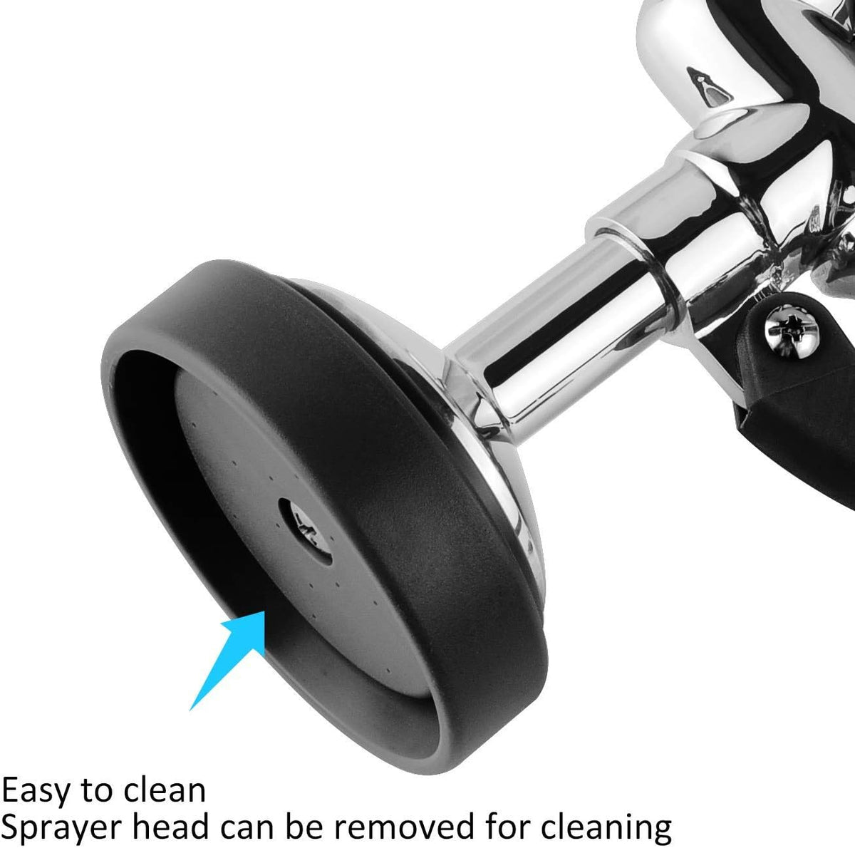 Pre Rinse Sprayer Commercial Sink Faucet Spray Valve Chrome Finished (Black)