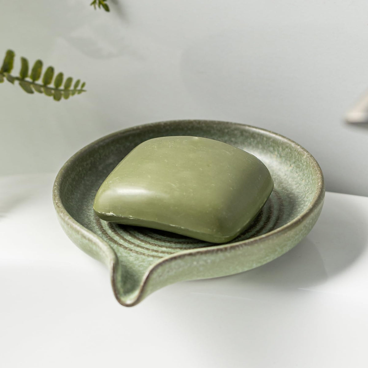 Zoeeker Self Draining Soap Dish, Ceramic Bar Soap Holder with Drainage