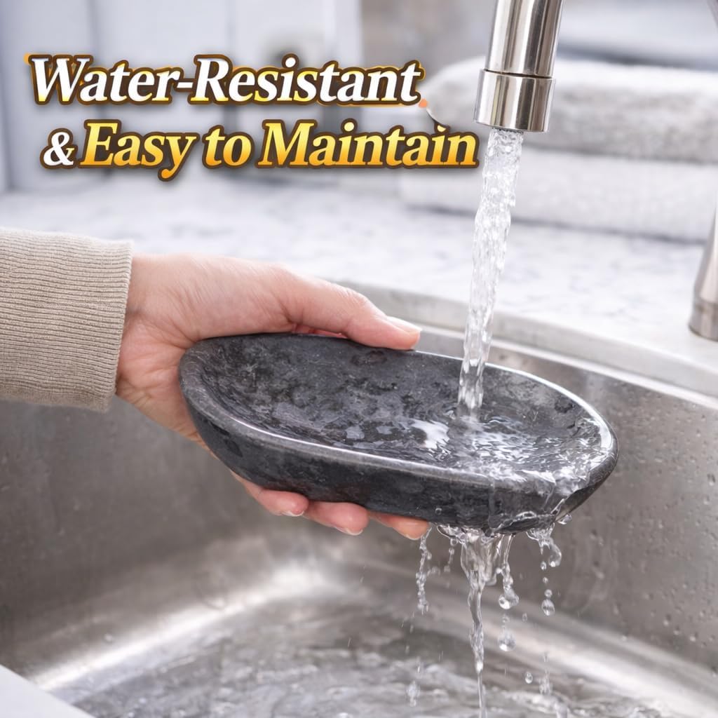 Creative Home Natural Charcoal Marble Soap Dish Soap Holder