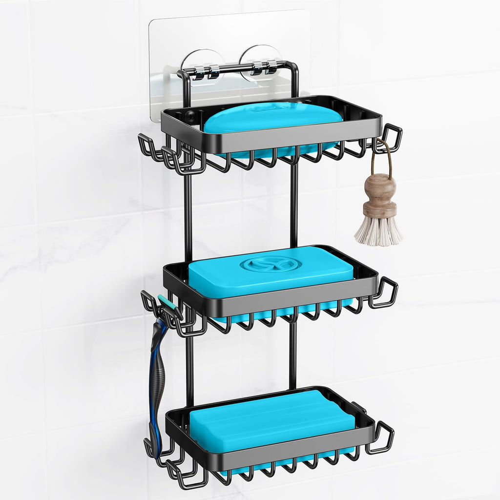 Nieifi Bar Soap Holder, Adhesive Soap Dish for Bathroom Shower Wall