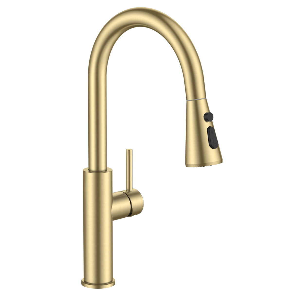FORIOUS Black Kitchen Faucet with Pull Down Sprayer, High Arc Single Handle