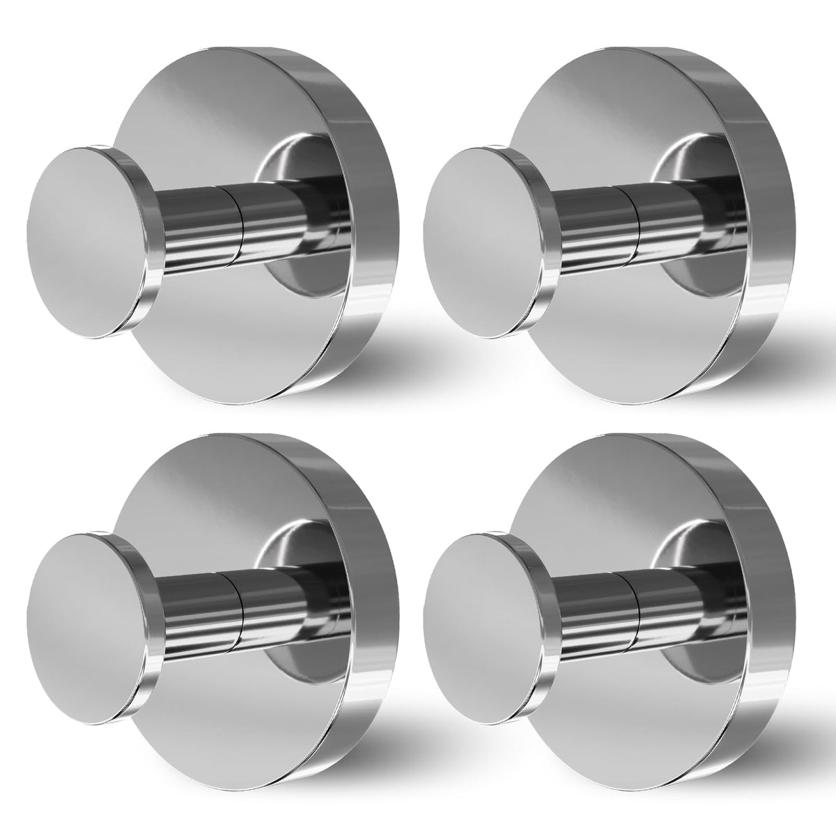 Shower Hooks for Inside Shower,Suction Cup Hooks for Glass Window,Removable Towel Hooks for Bathrooms,4 Packs(Silver)