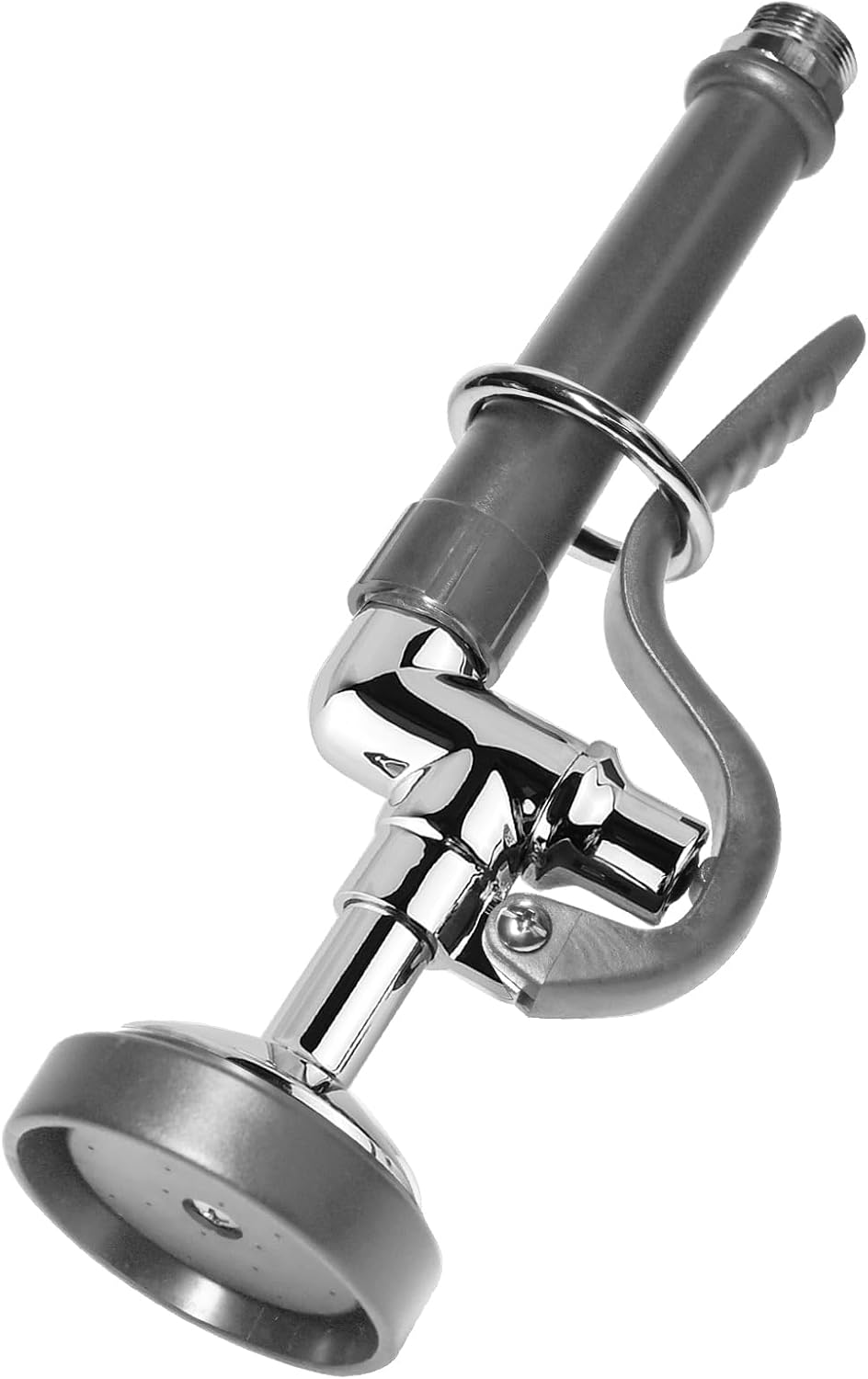 MSTJRY Commercial Sink Sprayer Pre Rinse Sprayer Valve with Handle Grip Assembly,1.42 GPM High Pressured Commercial Dish Sprayer for Replacement Kit of Commercial Faucet, Polished Chrome (Gray)