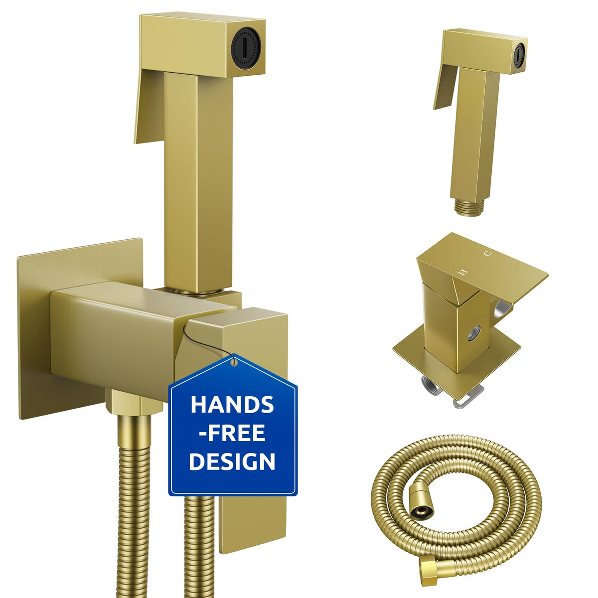 Arofa Handheld Bidet Sprayer, Bidet Attachment for Toilet, Brushed Nickel