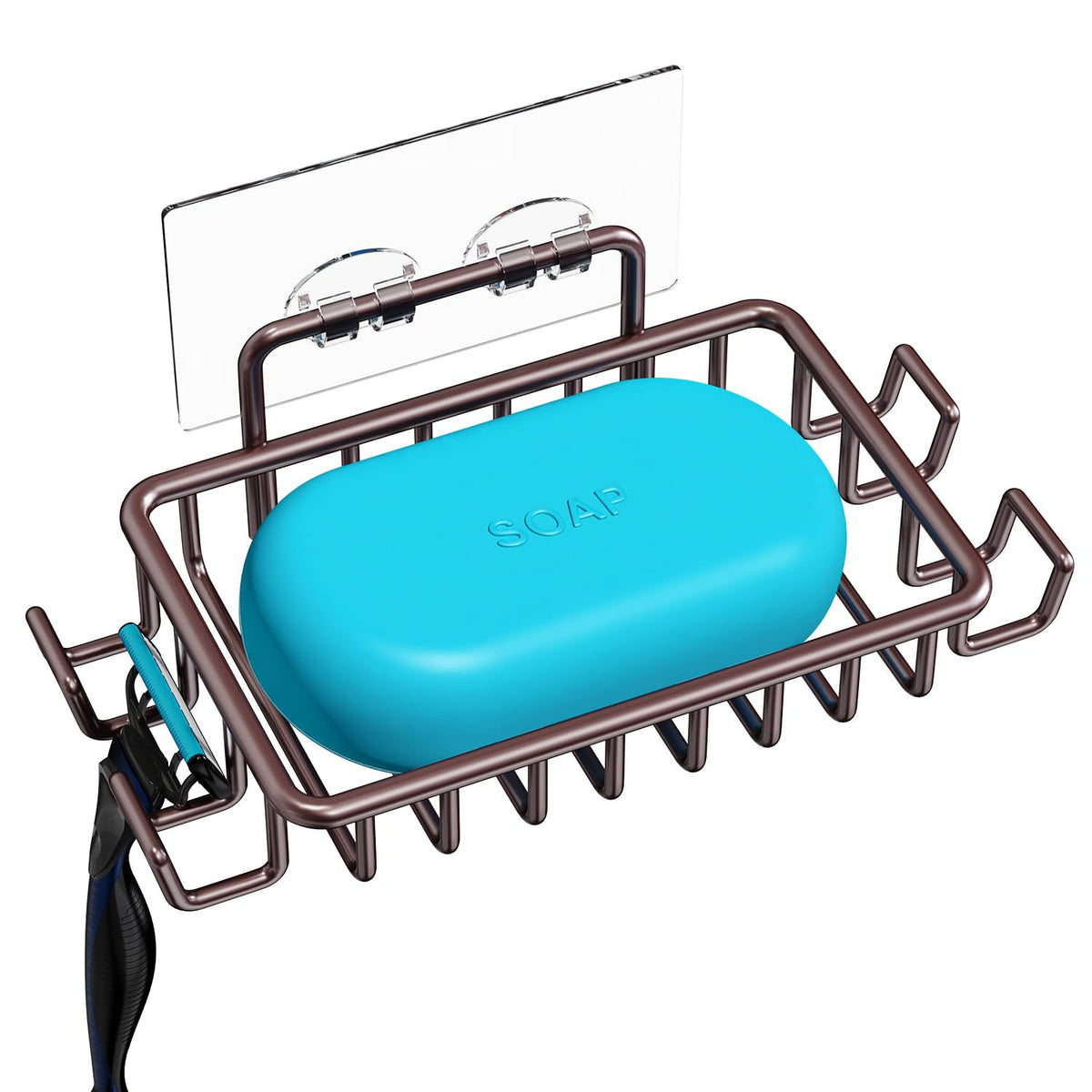 Nieifi Bar Soap Holder for Shower Wall, Adhesive Soap Dish for Bathroom