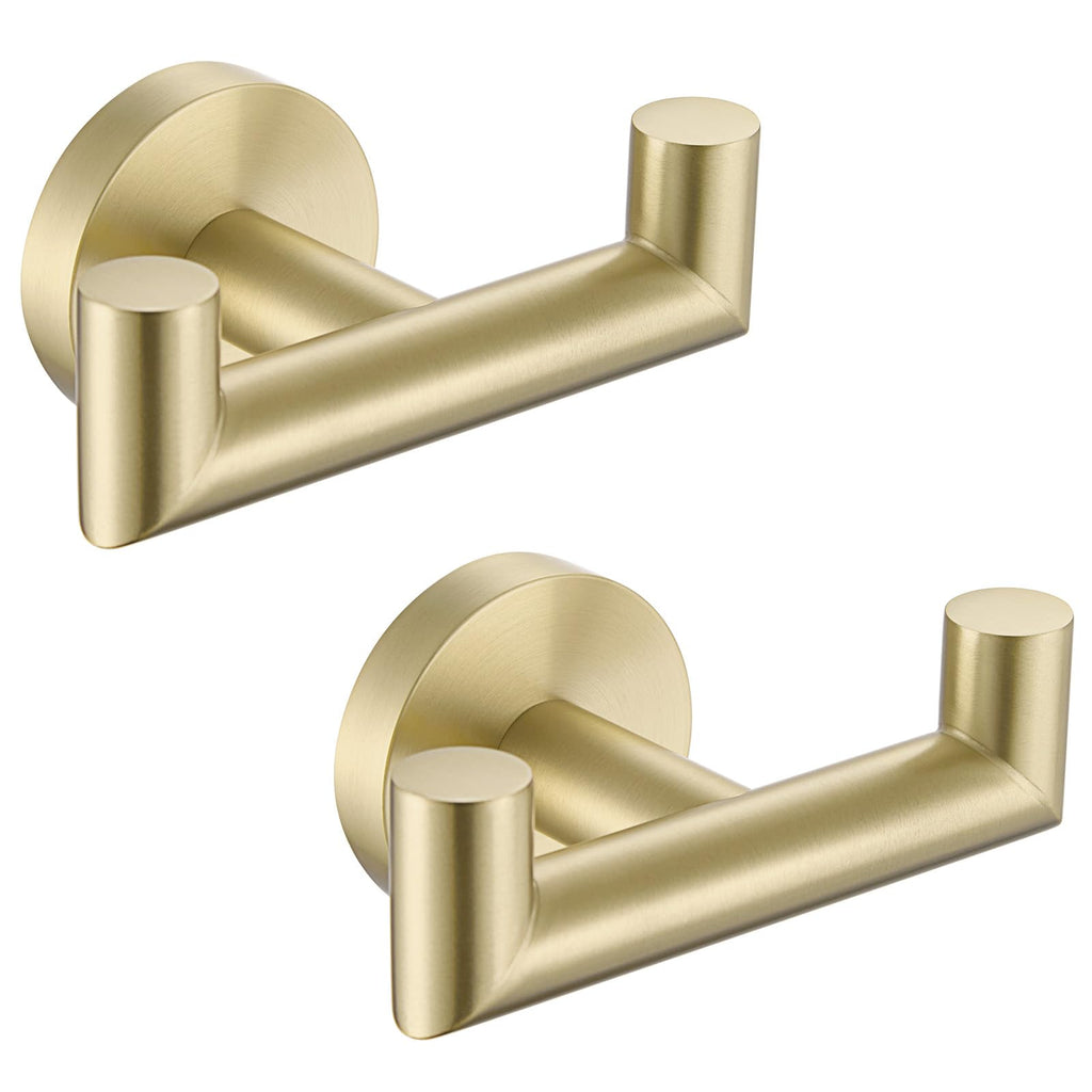 Angle Simple Double Towel Hook for Bathroom, Robe Coat Hook, Matte Black