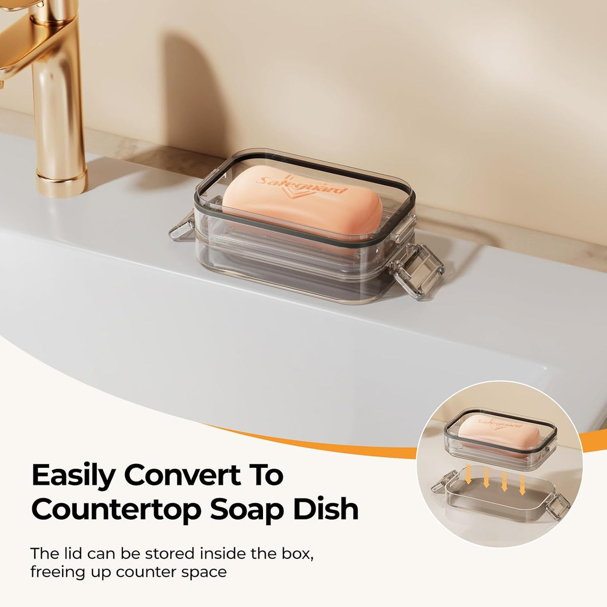 MOPMS Travel Soap Case, Leakproof with Clasps & Silicone Seal for Traveling