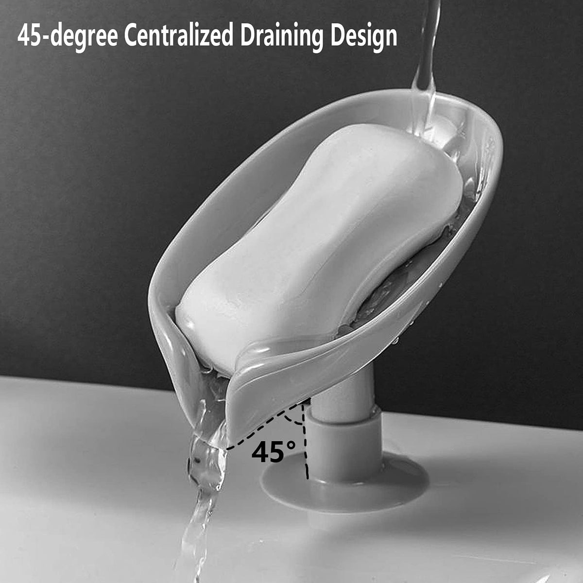 2 Pack Suction Soap Dish for Shower, No-Drill Drain Holder, Removable
