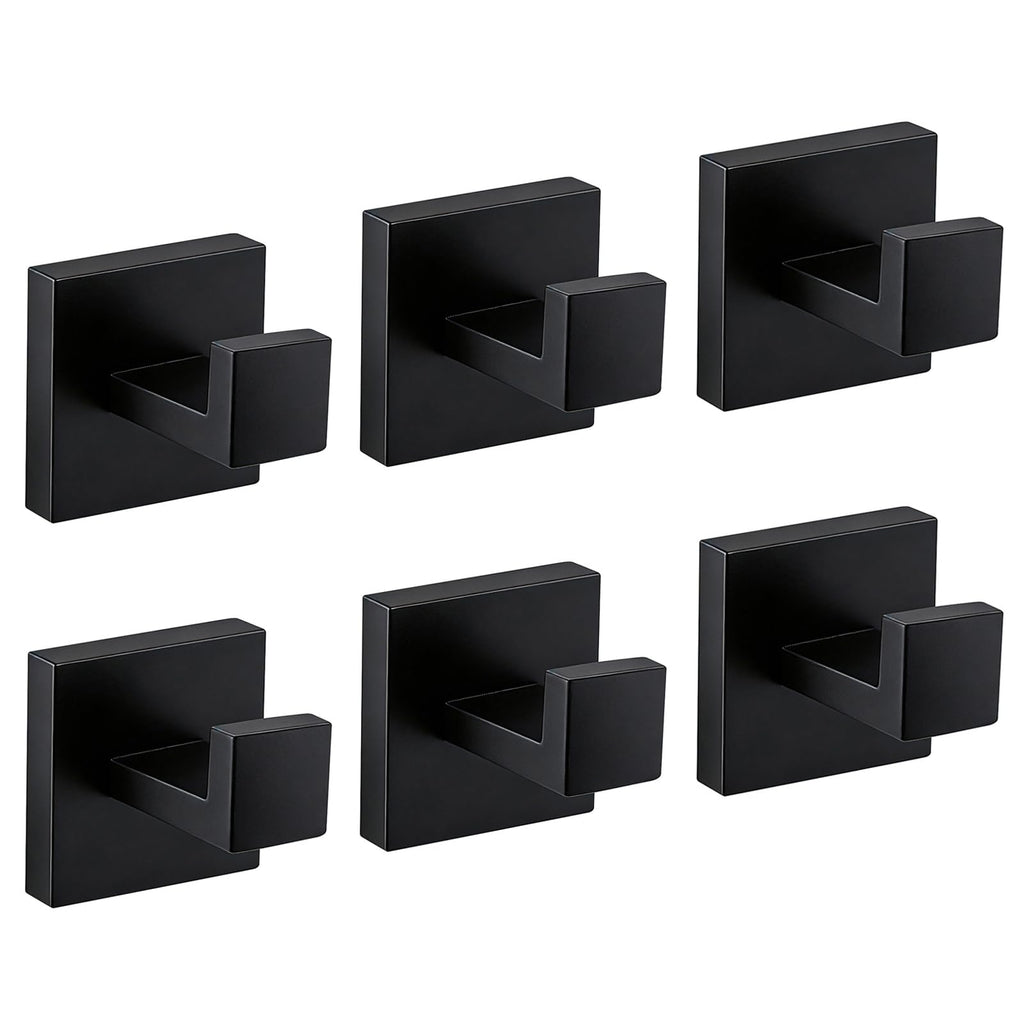 JOPOFI 2 Piece Towel Hook - Bathroom Robe Hook - Matte Black