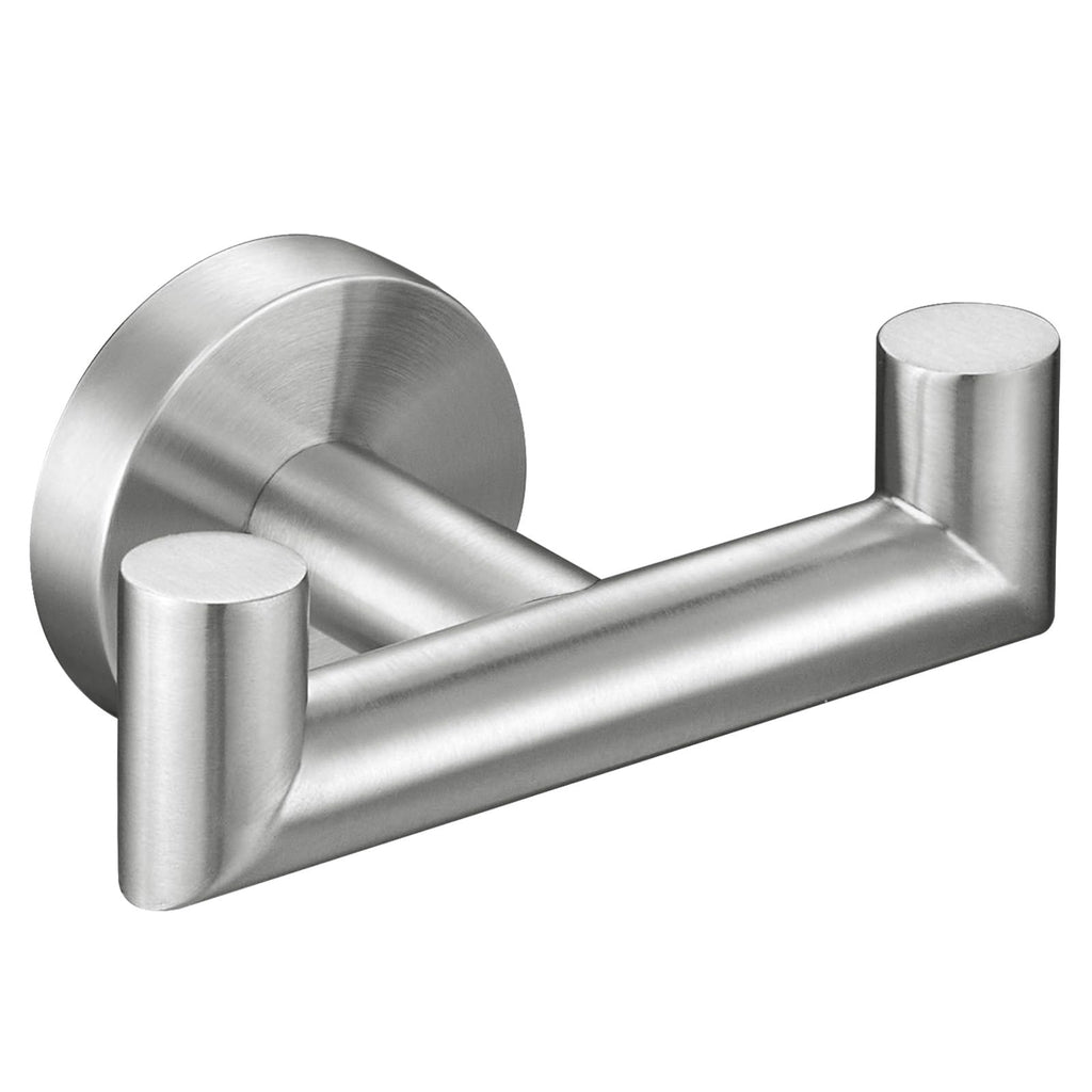 Angle Simple Double Towel Hook for Bathroom, Robe Coat Hook, Matte Black