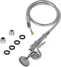 Spray Valve with Pre-Rinse Hose 45”Flexible Stainless Hose with High Pressure Pre Rinse Sprayer Nozzle Head Assembly Kit for Commercial Restaurant Industrial Kitchen Faucet