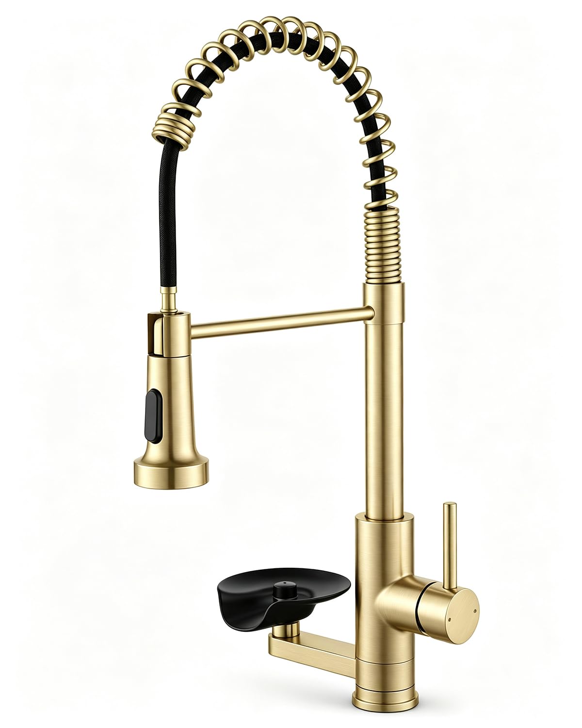 Pull Down Kitchen Faucet with Cup Washer Brushed Nickel