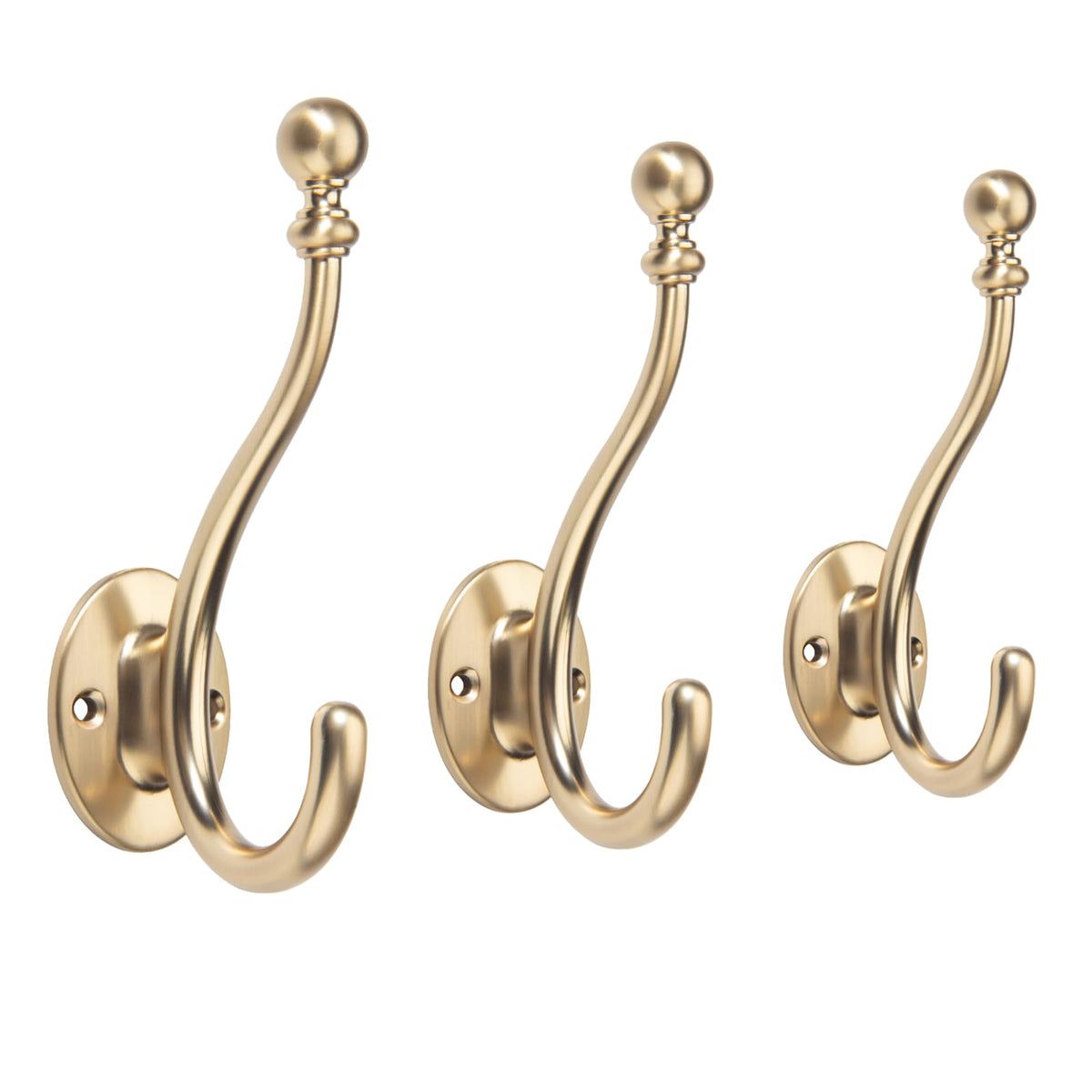 TUNNY Towel Hooks Bathroom - 5 Pack Champagne Bronze Coat Hook Robe Hooks Decorative Wall Hooks for Bathroom Bedroom Kitchen Towel Robe Clothes Cabinet Closet Bathroom Hardware