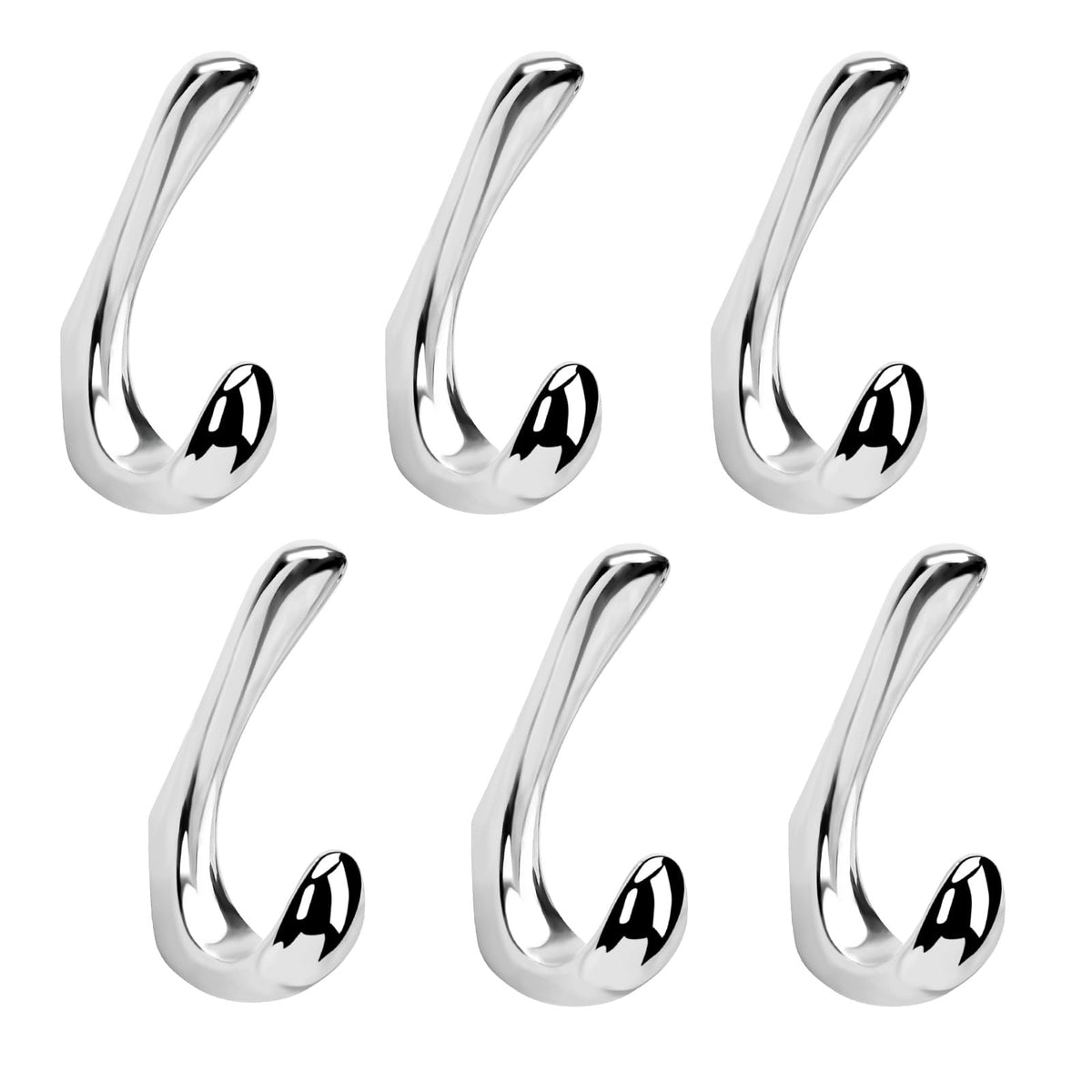 2 Pack Towel Hooks for Bathrooms Wall Mounted, Brushed Nickel Bathroom Hooks for Towels, Robe & Towel Hook for Wall, Modern Bath Towel Hook