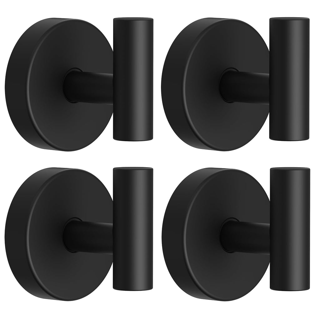 Vacuum Suction Cup Hooks for Shower, Shower Hooks for Inside Shower Glass Window, Mirror, No Drill Towel Hooks for Bathrooms, Bath Robe Coat Looafh Wreath Hook for Hanging - 2 Pack, Black
