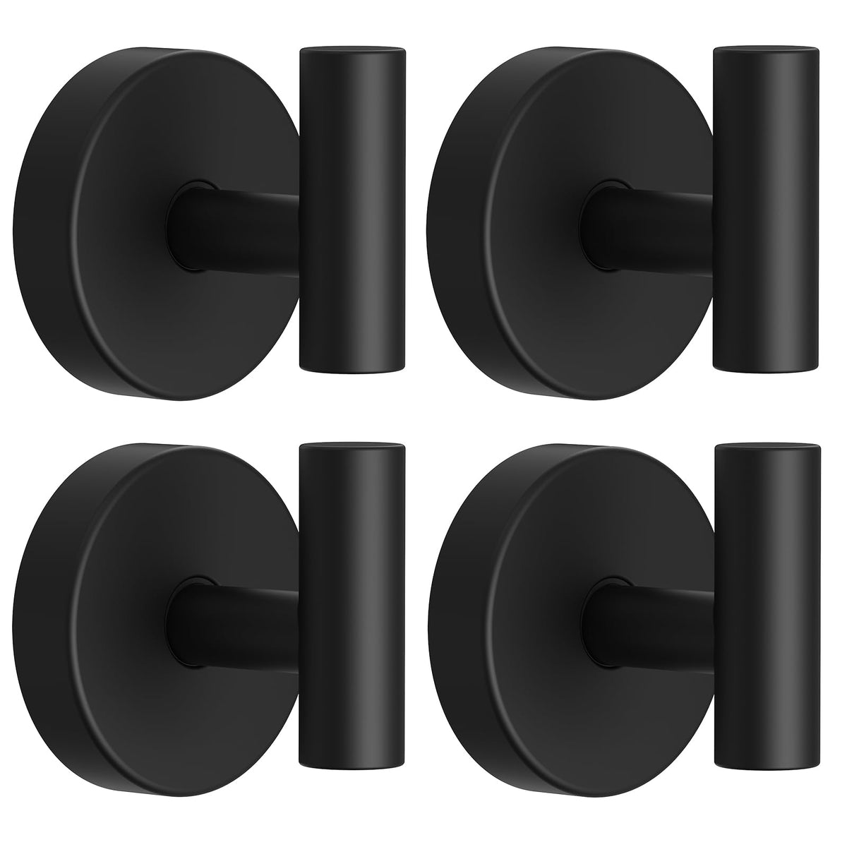 Vacuum Suction Cup Hooks for Shower, Shower Hooks for Inside Shower Glass Window, Mirror, No Drill Towel Hooks for Bathrooms, Bath Robe Coat Looafh Wreath Hook for Hanging - 2 Pack, Black