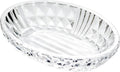 Clear Glass Soap Dish, Oval Bar Soap Holder with Embossed Raised Sides for Bathroom, Sink and Kitchen