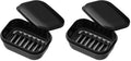 Quatish Leakproof Soap Dish with Lid & Draining Layer, Shatterproof Travel Bar Soap Holder Case Container, Portable Travel Size Toiletries Essentials for Camping, Gym, Bathroom, Black
