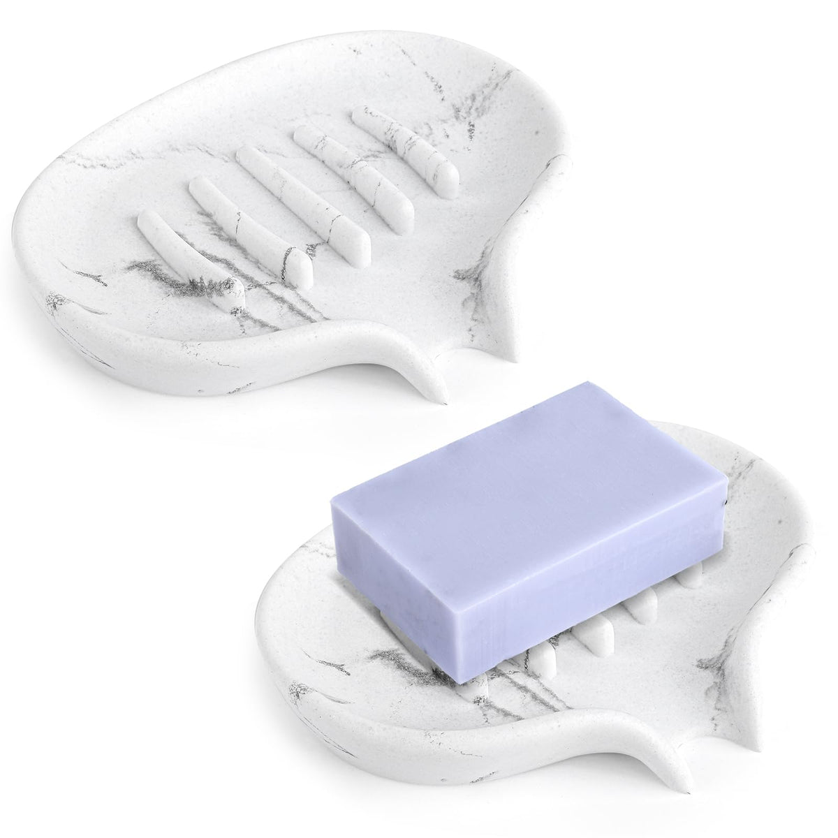 Self Draining Soap Dish for Shower & Bathroom Sink with Drain