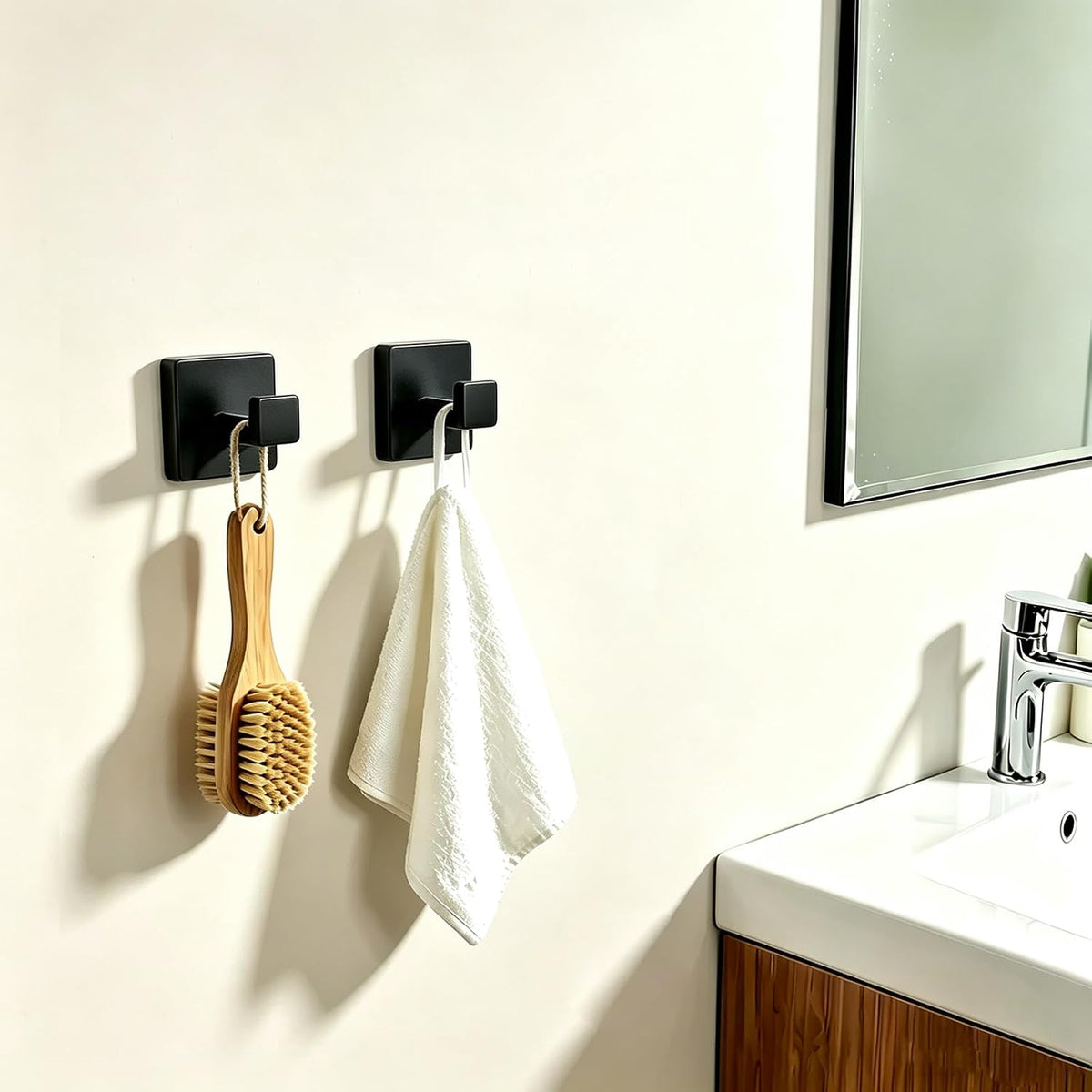 JOPOFI 2 Piece Towel Hook - Bathroom Robe Hook - Matte Black