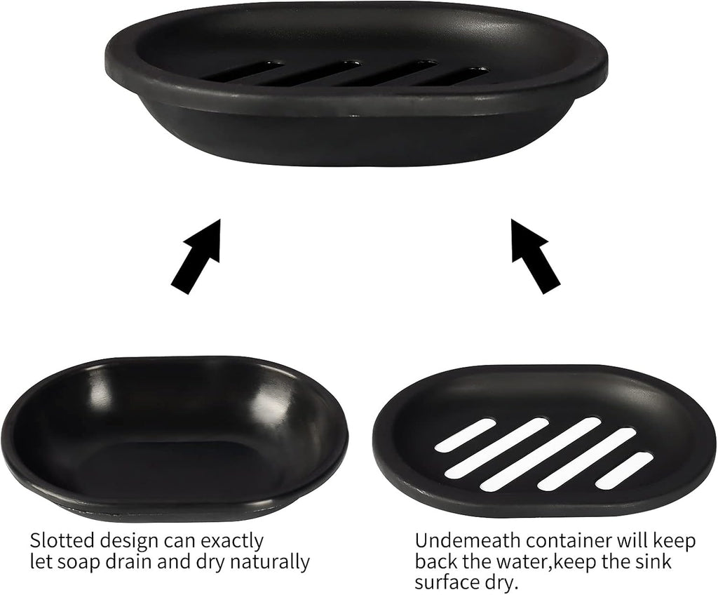 Topsky Soap Dish for Shower, 2pcs Soap Dishes Soap Savers for Bar Soap, Soap Bar Holder Shower with Drip Tray, Plastic Soap Holders with Drain for Kitchen Sink, Easy to Clean, Keeps The Soap Dry