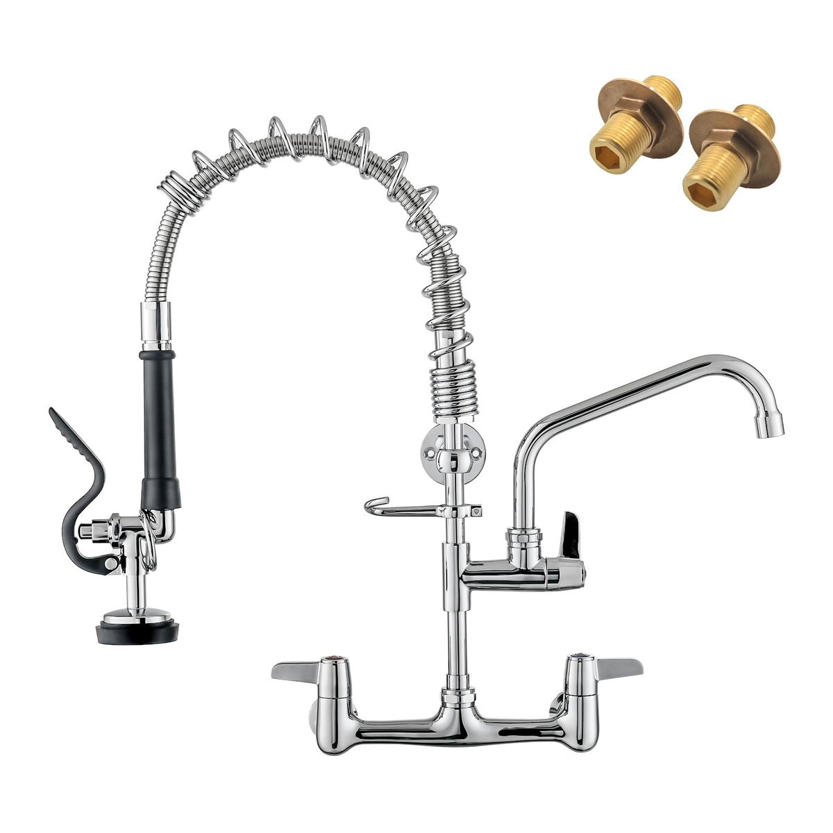 GIMILI Commercial Sink Faucet with Sprayer 8 Inch Center Wall Mount 25 Inch