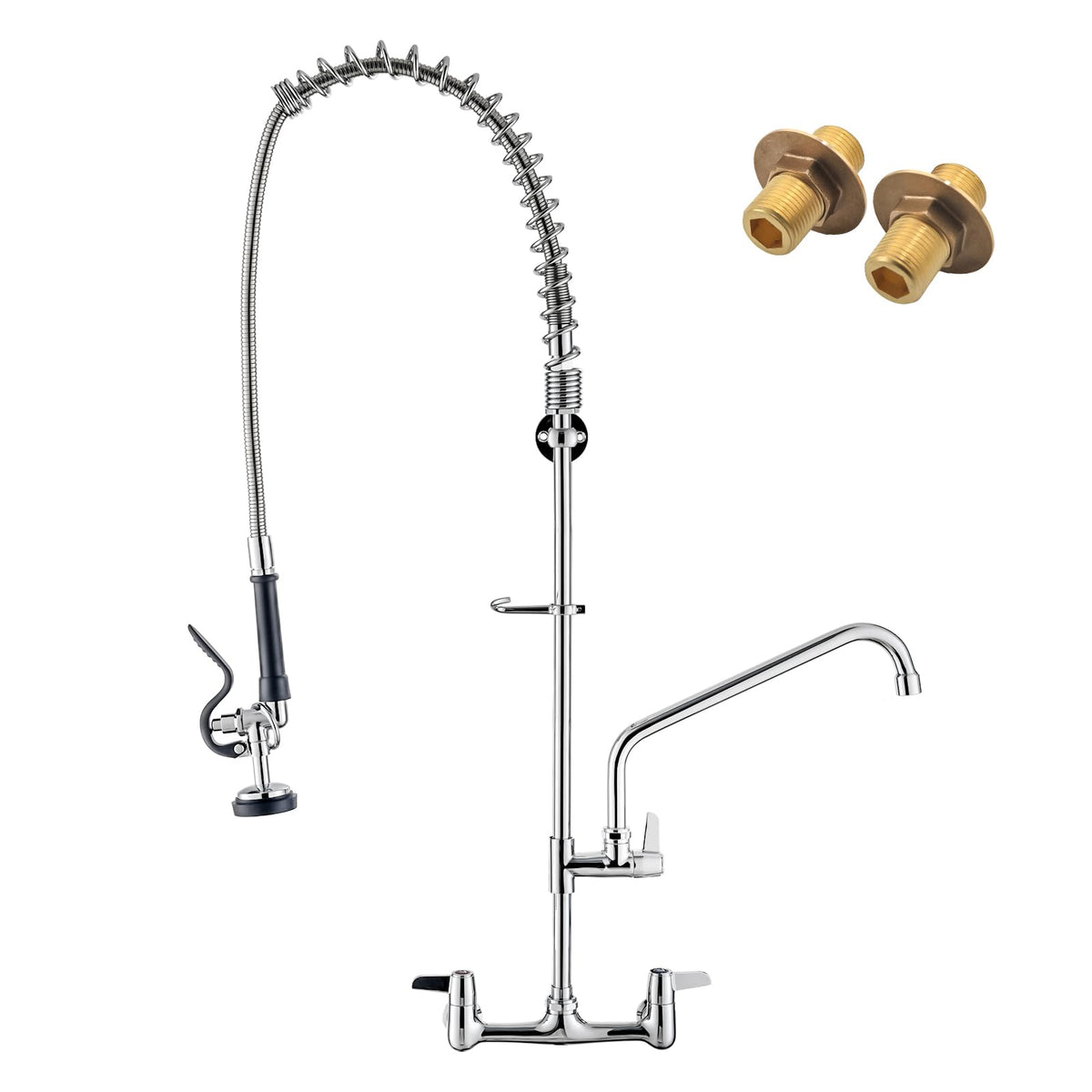 GIMILI Commercial Sink Faucet with Sprayer 8 Inch Center Wall Mount 25 Inch