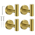 SetSail Towel Hooks for Bathrooms 4 Packs Screw-in Matte Black Bathroom Towel Hook Wall Mounted Stainless Steel Shower Towel Hooks for Coat Hanging, Drill Hole