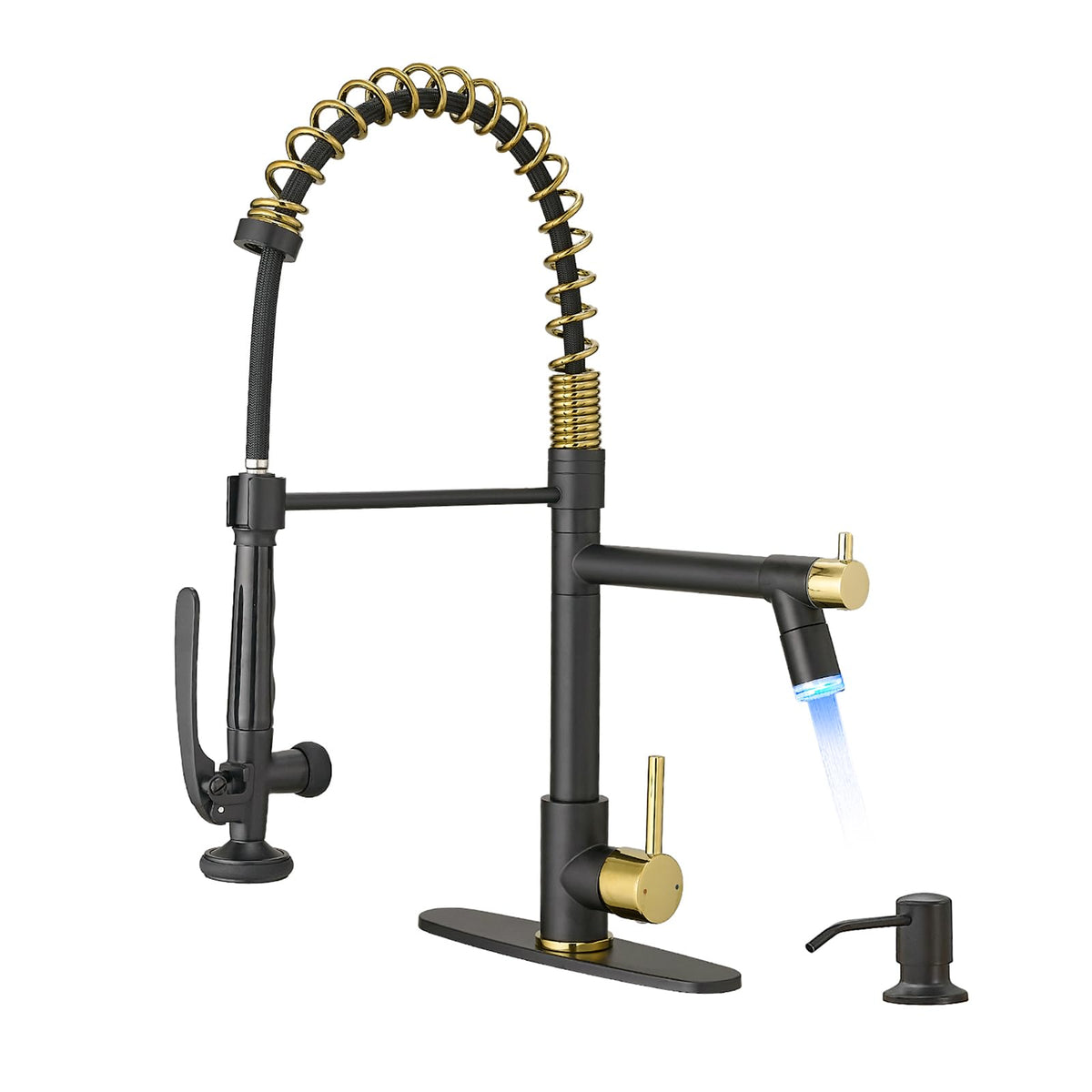 Fapully Commercial Kitchen Faucet,Wall Mount Kitchen Sink Faucet with Pre-Rinse Pull Down Sprayer,25‘’ Height 8'' Center 3 Compartment Sink Faucets with 12.2'' Swing Spout Chrome