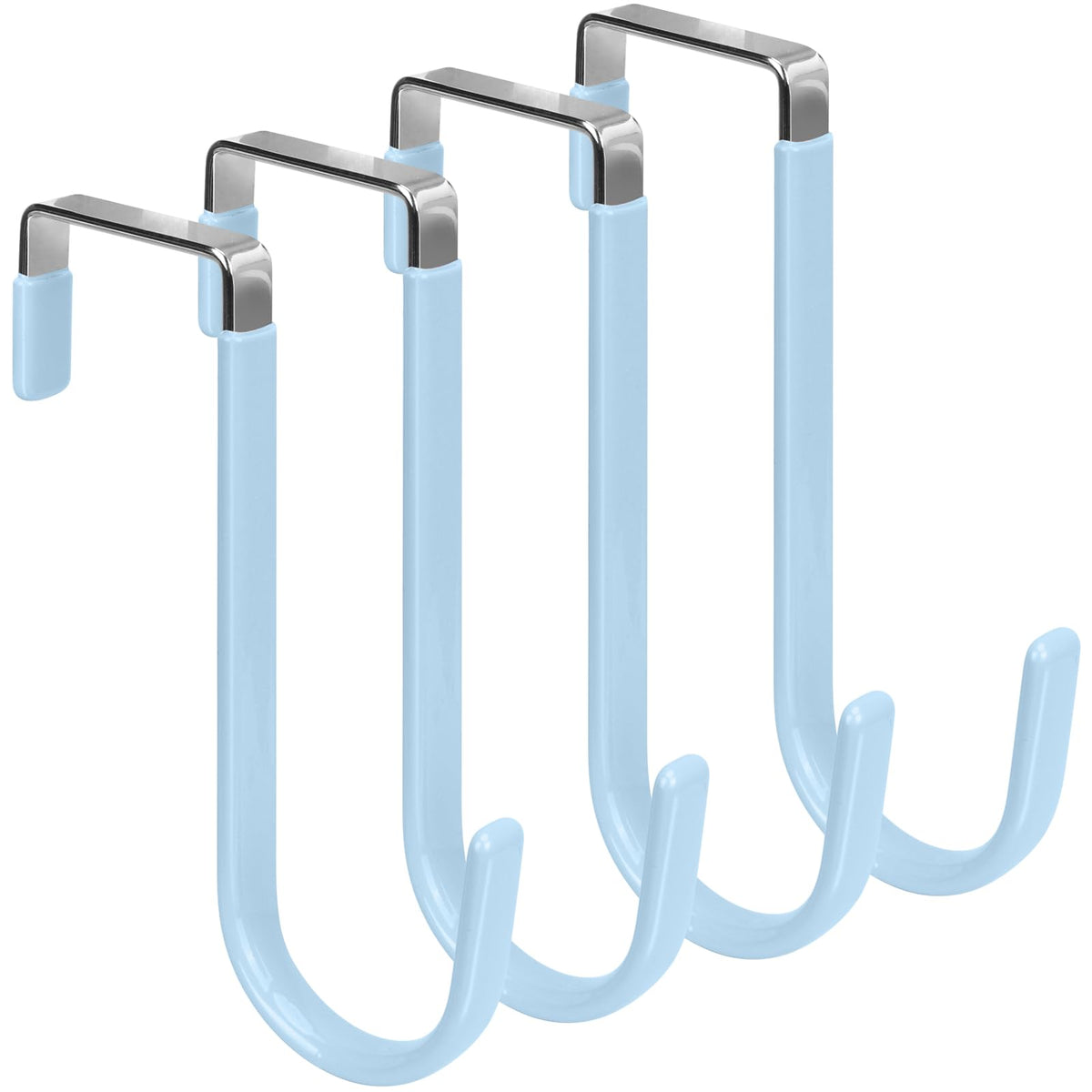 FYY Over the Door Hooks, Single-Hanger 4 Pack, Fits Doors 1 3/8" White