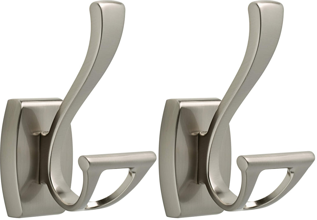 DELTA Dansant Towel Hook, Robe Hook Satin Nickel Towel Holder for Bathroom, Bathroom Accessories, 135241 2.4 x 2.9 x 4.8 Inches