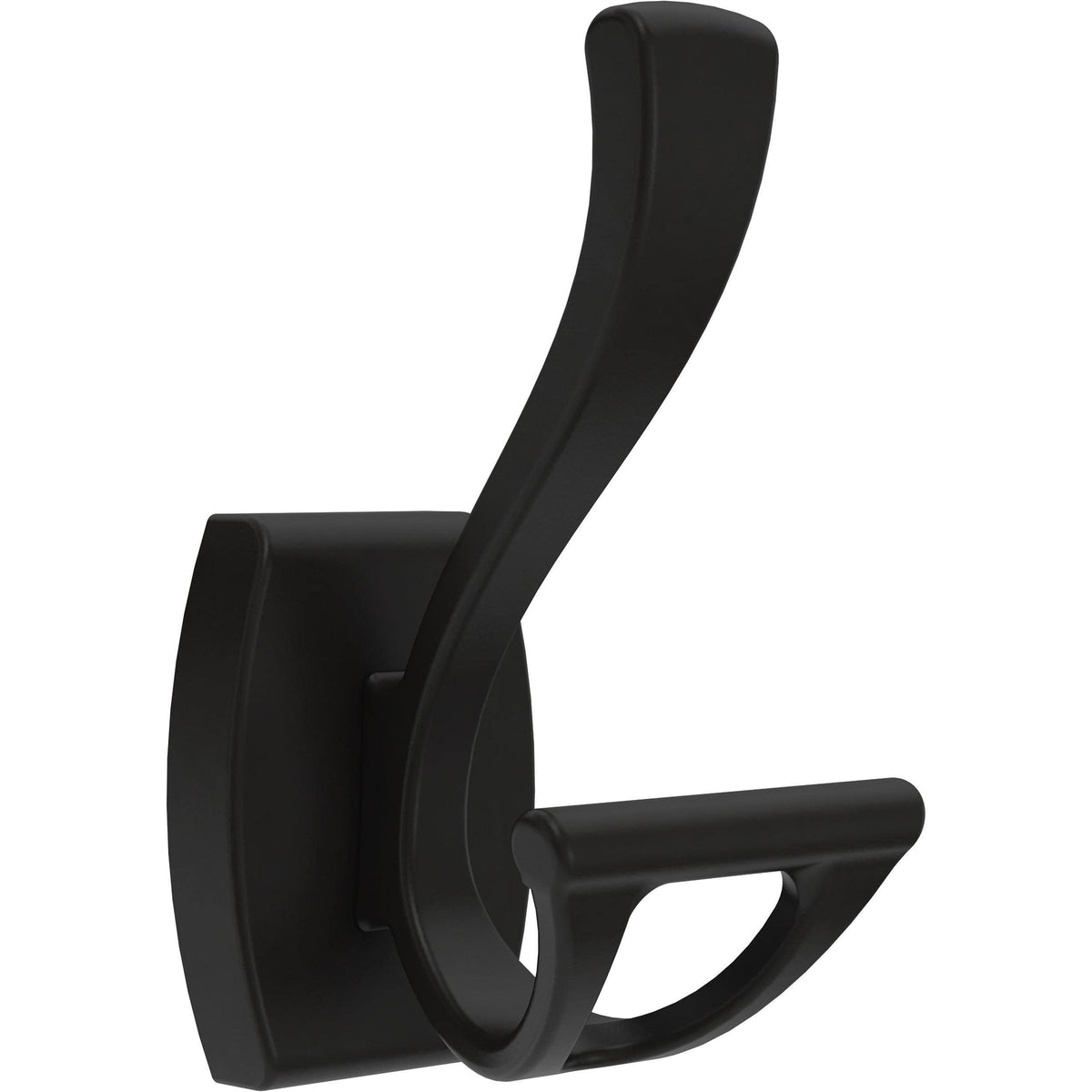 Delta Dansant (1-Pack) Towel Hooks Matte Black Double J Wall Mounted for Robes 2-Prong Holder, Bathroom Accessories DAN35-MB