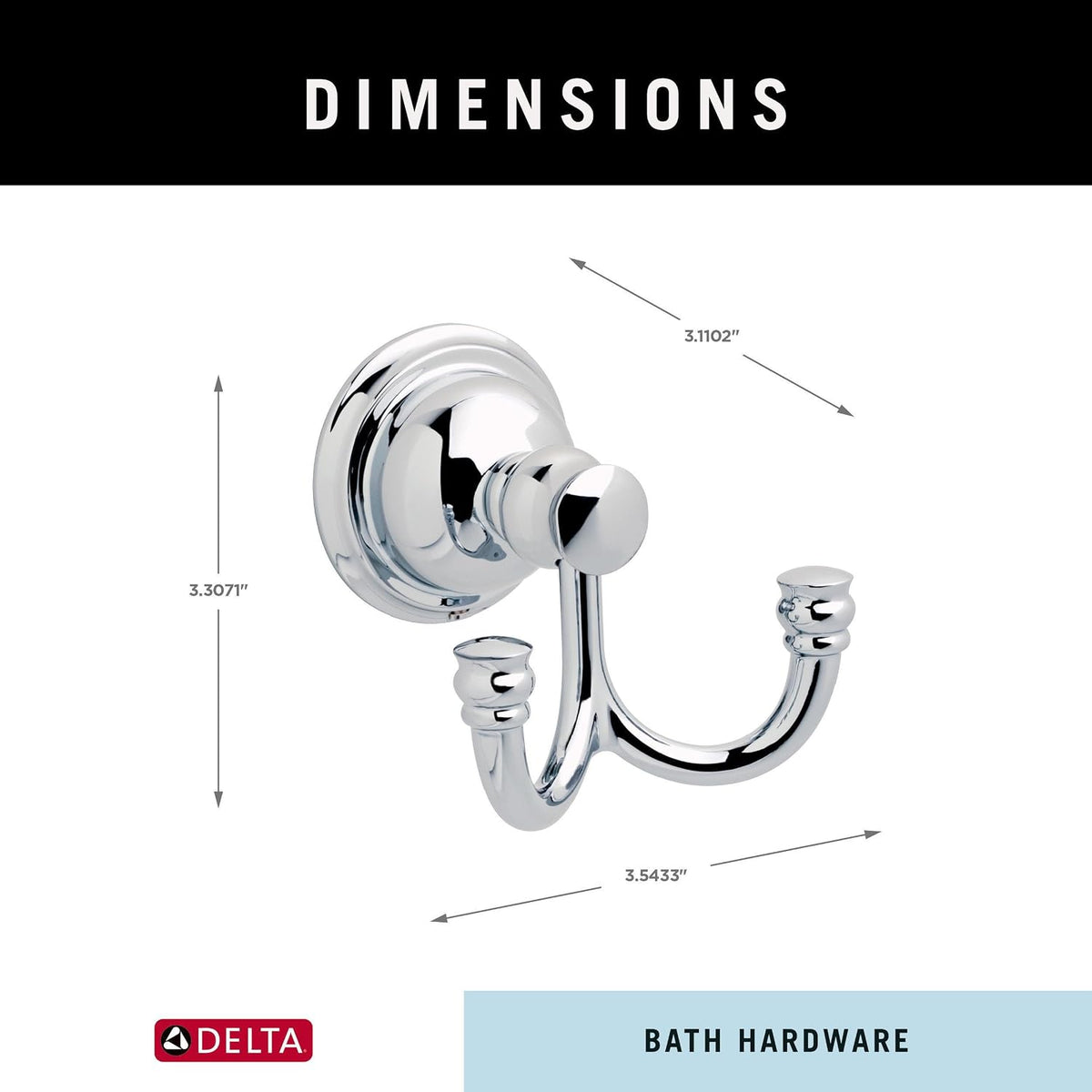 Delta Faucet AUB35-PC Aubrey Robe Hook, Chrome