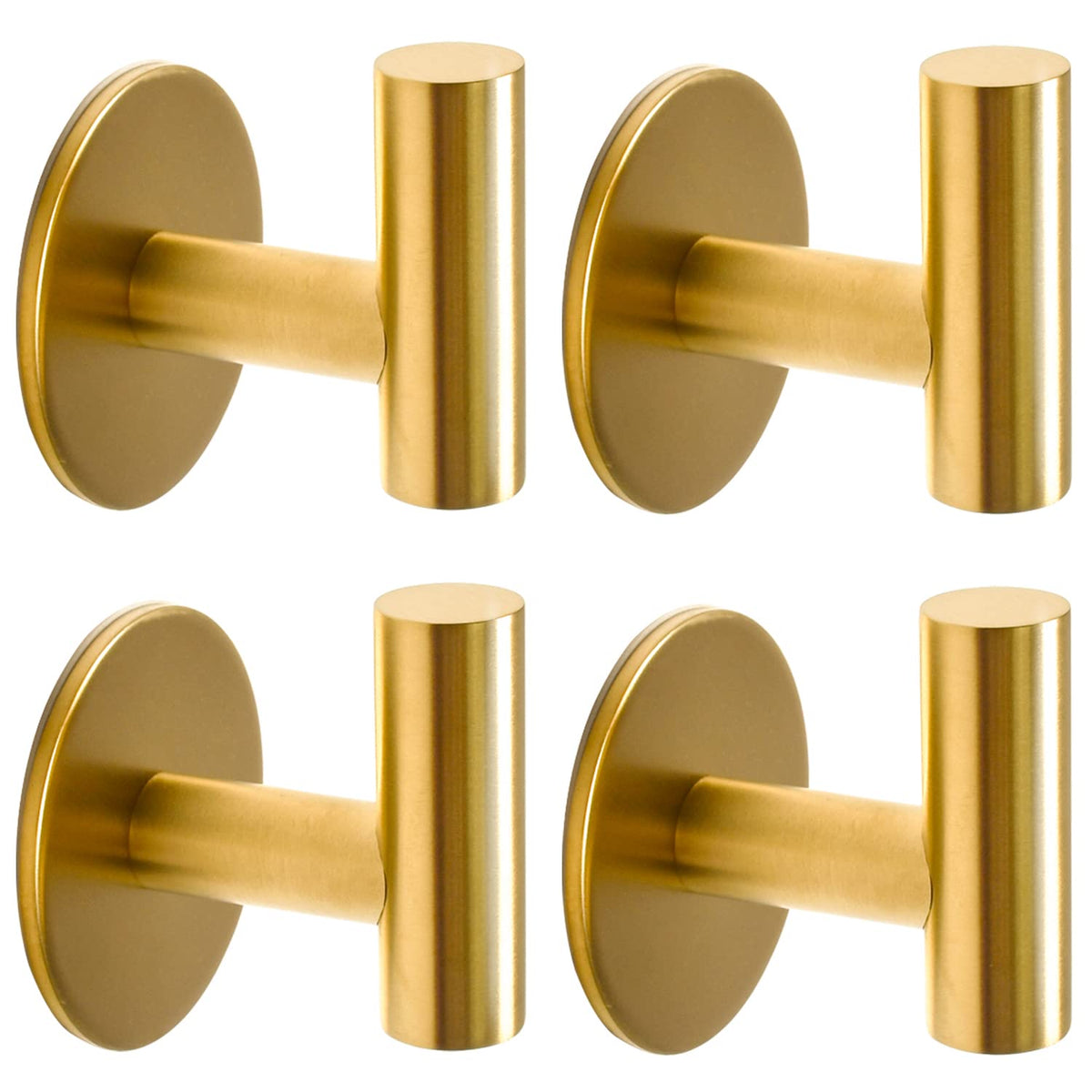 Vuzvuv Brushed Nickel Self Adhesive Stainless Steel Towel Hooks (2-Pack)