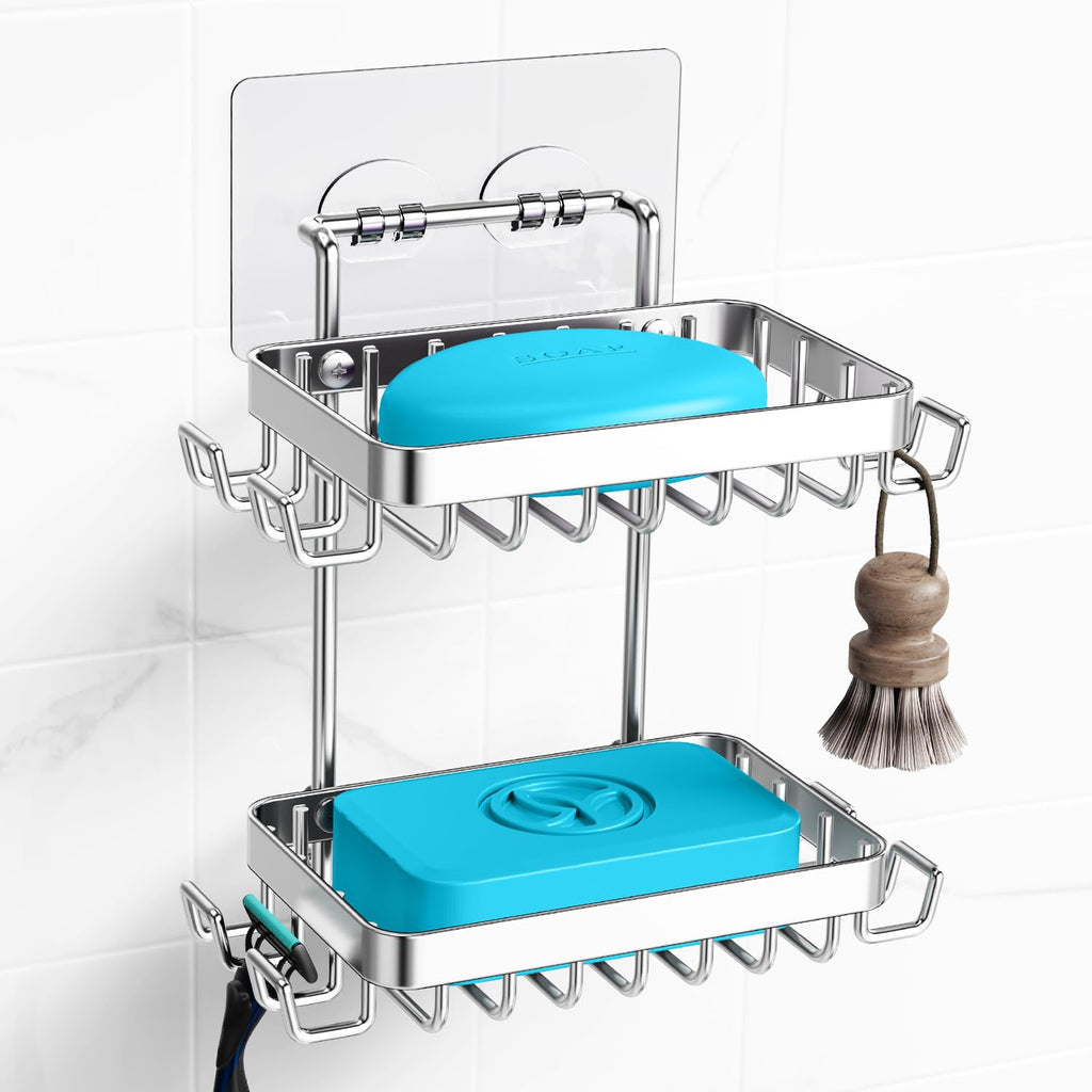Nieifi Bar Soap Holder, Adhesive Soap Dish for Bathroom Shower Wall