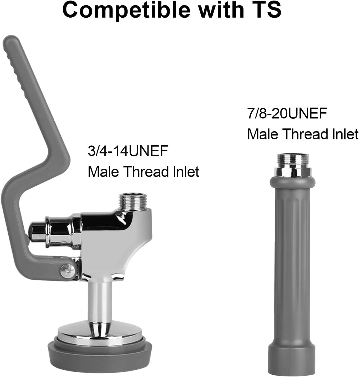 Pre-Rinse Spray Valve Replacement Head for Commercial Kitchen Faucet 1.42GPM Commercial Sink Sprayer High Pressure Dishwasher Sprayer Nozzle with Hand Grip Assembly (Grey)