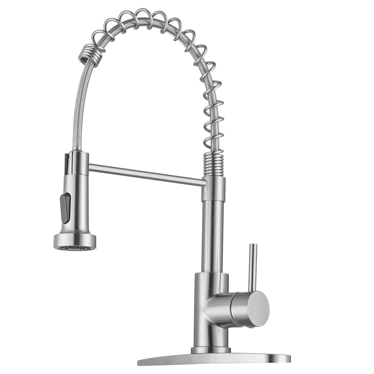 WEWE Pull-Down Kitchen Faucet with 3 Mode Sprayer, Polished Chrome
