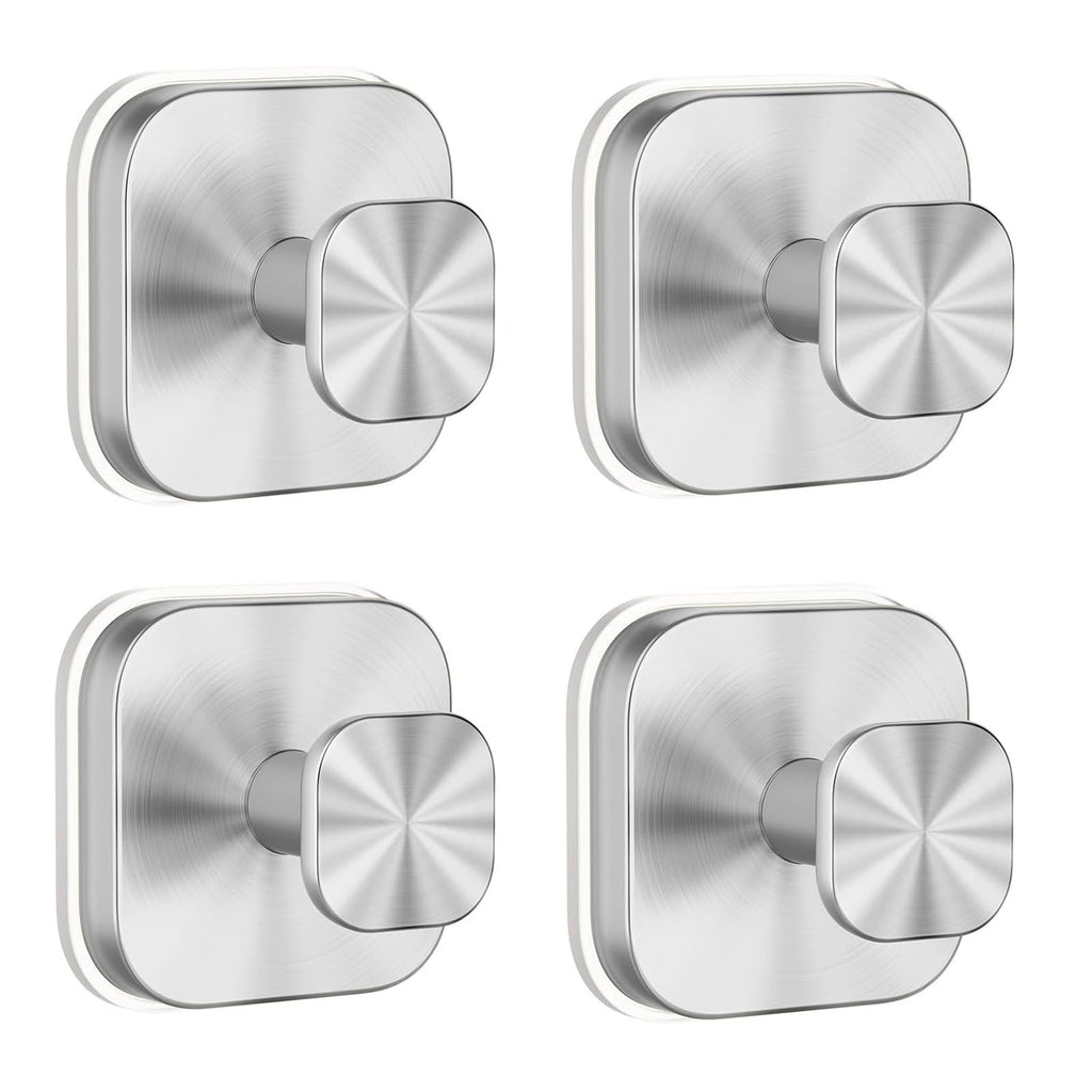 Suction Cup Hooks 4 Pack‑ Heavy‑Duty Shower Suction Hooks (Max Load 15 lbs), Removable Waterproof Towel Hooks for Shower Wall, Bathroom Glass, Window & Kitchen (Black)