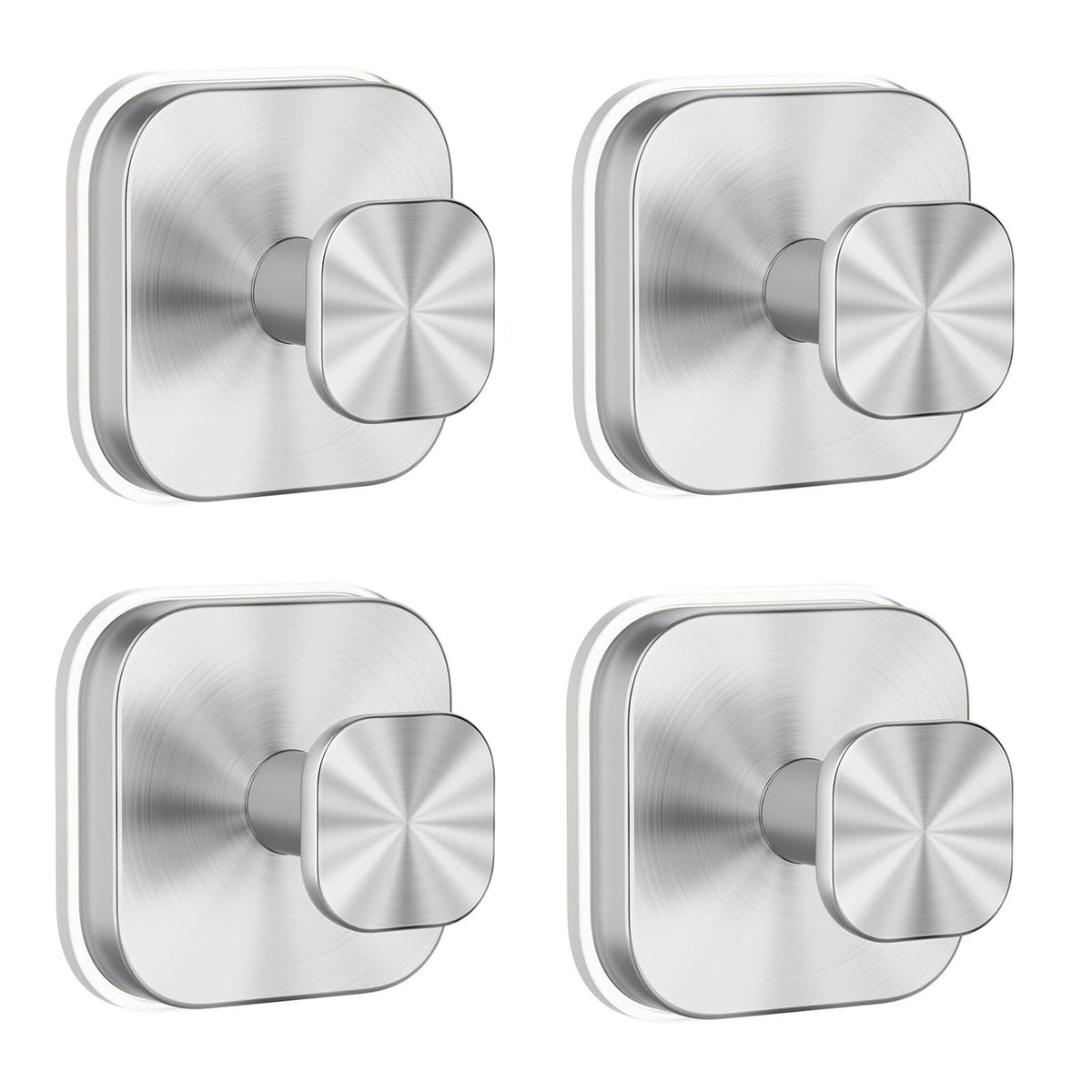 Suction Cup Hooks 4 Pack‑ Heavy‑Duty Shower Suction Hooks (Max Load 15 lbs), Removable Waterproof Towel Hooks for Shower Wall, Bathroom Glass, Window & Kitchen (Black)