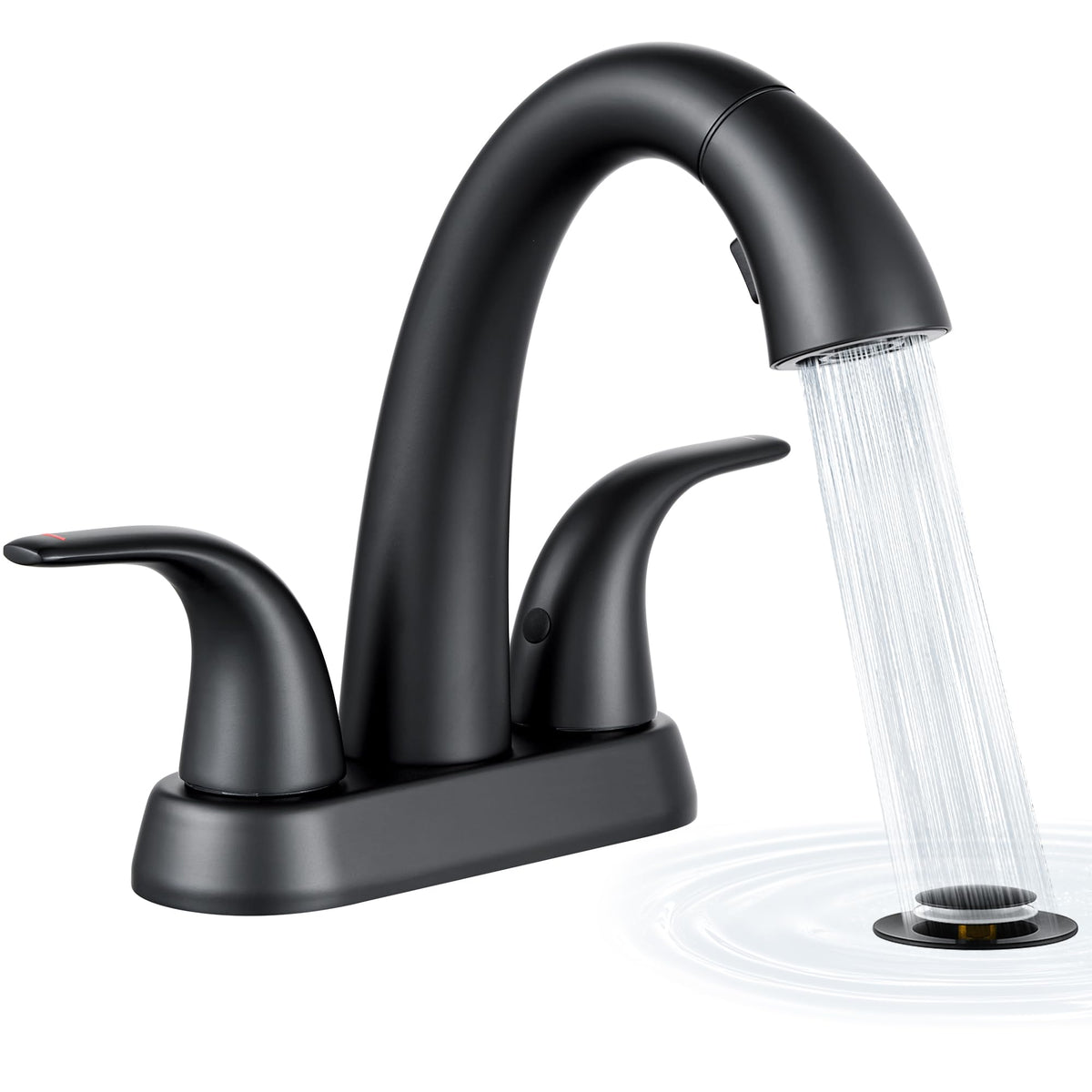 Ultimate Unicorn Pull Down Bathroom Sink Faucet, Brushed Nickel 4 Inch