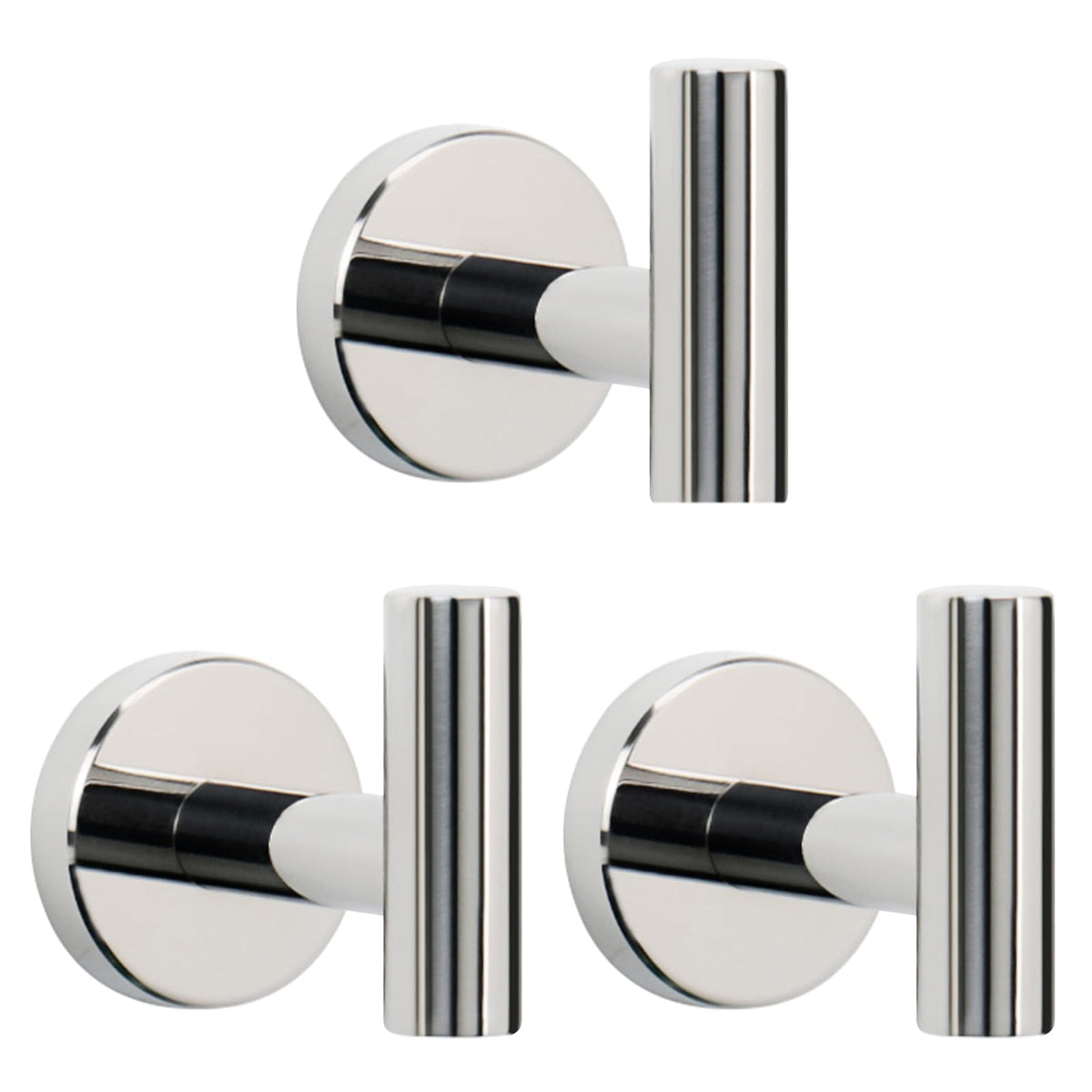 NearMoon Bath Towel Hooks- SUS 304 Stainless Steel Robe Hook Holder, Heavy Duty Coat Hook for Bathroom Livingroom Hotel Kitchen Garage, Wall Mounted- 4 Pack (Brushed Nickel)
