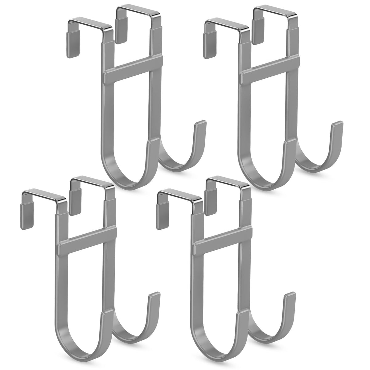 FYY Over the Door Hooks, Single-Hanger 4 Pack, Fits Doors 1 3/8" White