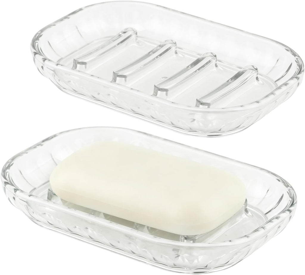2 Pack Soap Dish Holder for Bar Soap, Bathroom Soap Dishes Bar Soap Holder