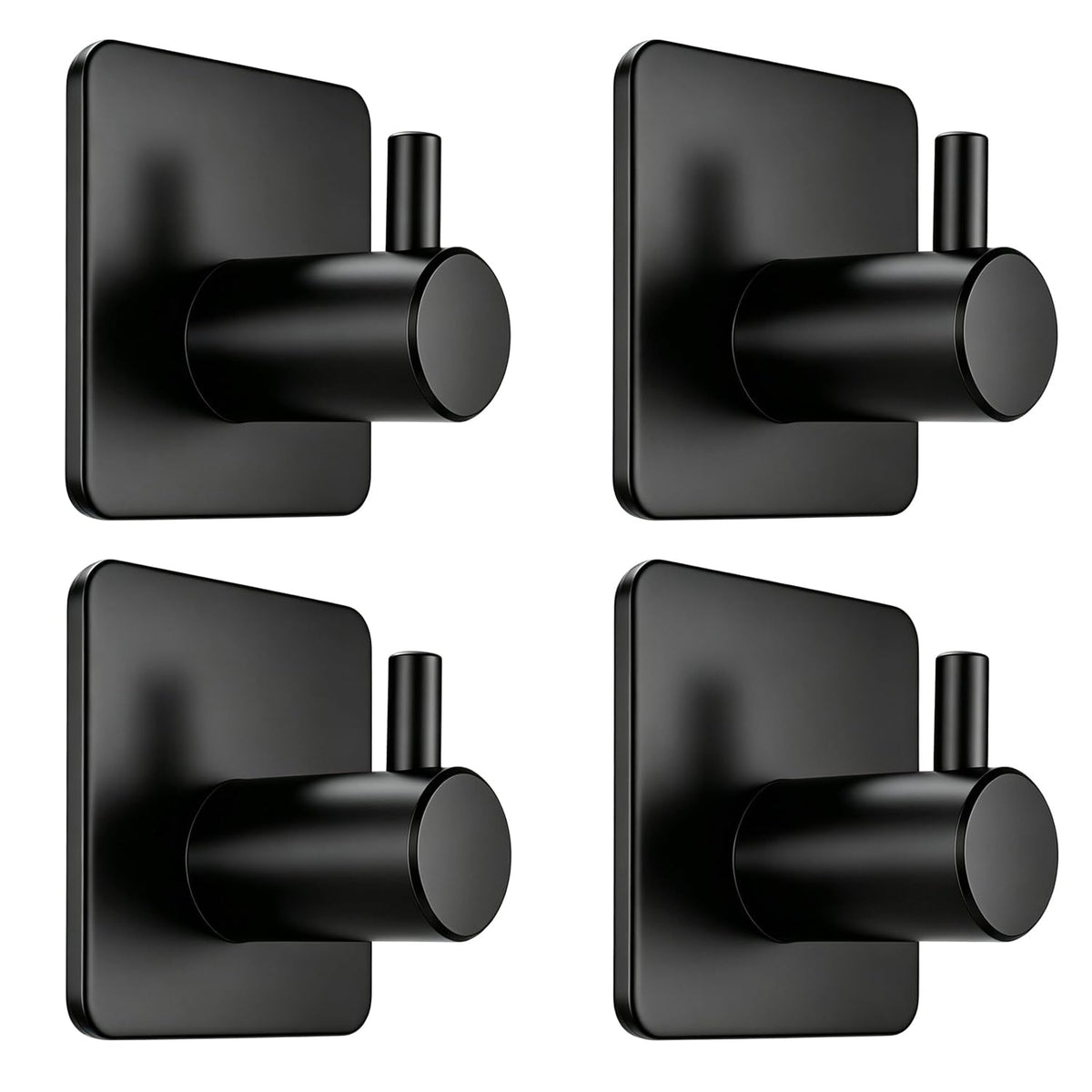 Fotosnow Adhesive Towel Hooks 15lbs Heavy Duty Wall Hooks Waterproof Stainless Steel Hanger for Hanging Coat, Hat, Towel Robe Hook Rack Wall Mount- Bathroom and Bedroom 4-Packs