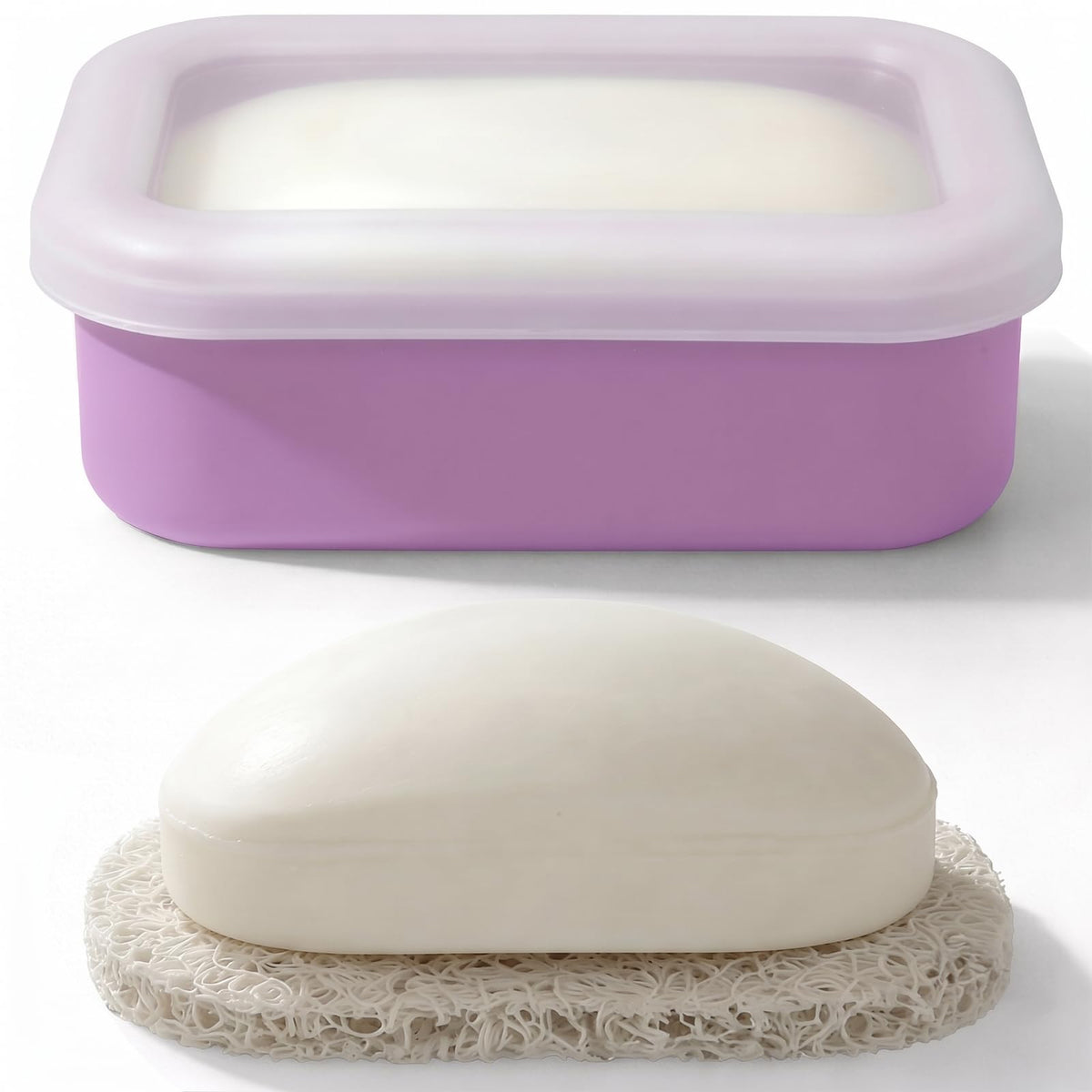 AIMAIAIMAI Enhanced Leak Proof Travel Soap Case, Compact Silicone Travel Soap Dish with Drainage Pad, Great for Gym, Camping, Bussines Trip (Black)