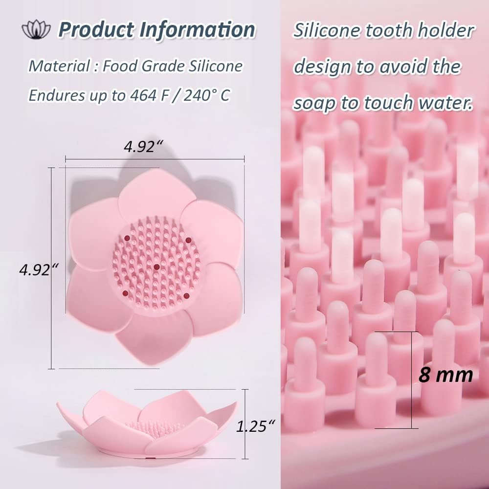 2 Pack Silicone Soap Tray Dishes Soap Holder Saver Draining Bathroom Shower Sink Bathtub