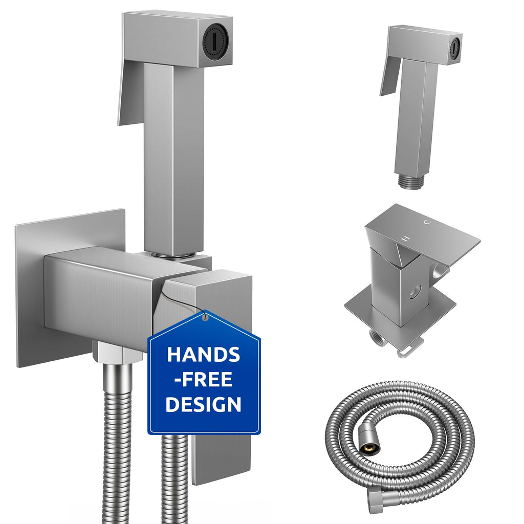 Arofa Handheld Bidet Sprayer, Bidet Attachment for Toilet, Brushed Nickel