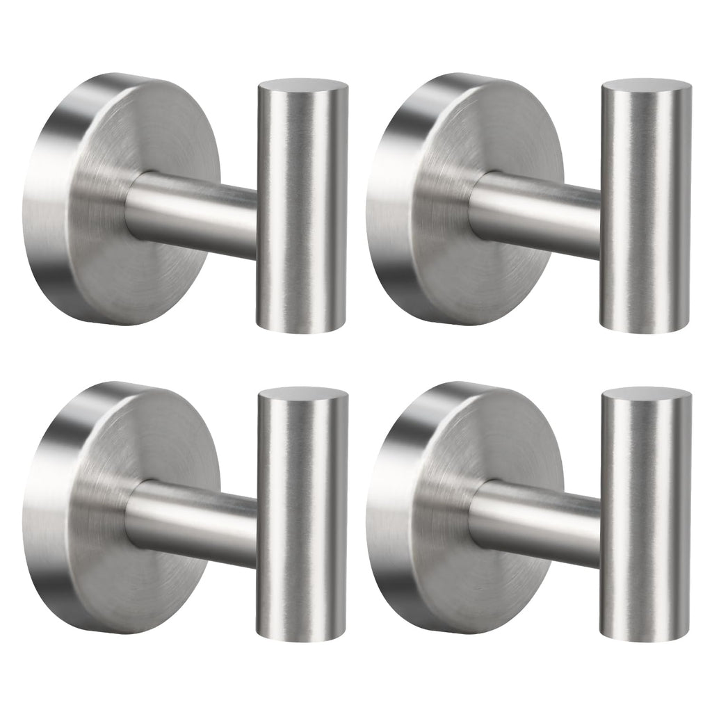 2 Pack Brushed Nickel Towel Hooks, SUS304 Stainless Steel Bathroom Hooks